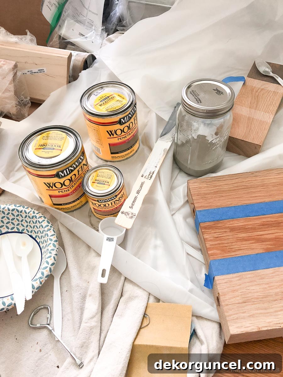 Testing out different stains for my floating corner shelves! Customizing white oak shelves to match kitchen decor.