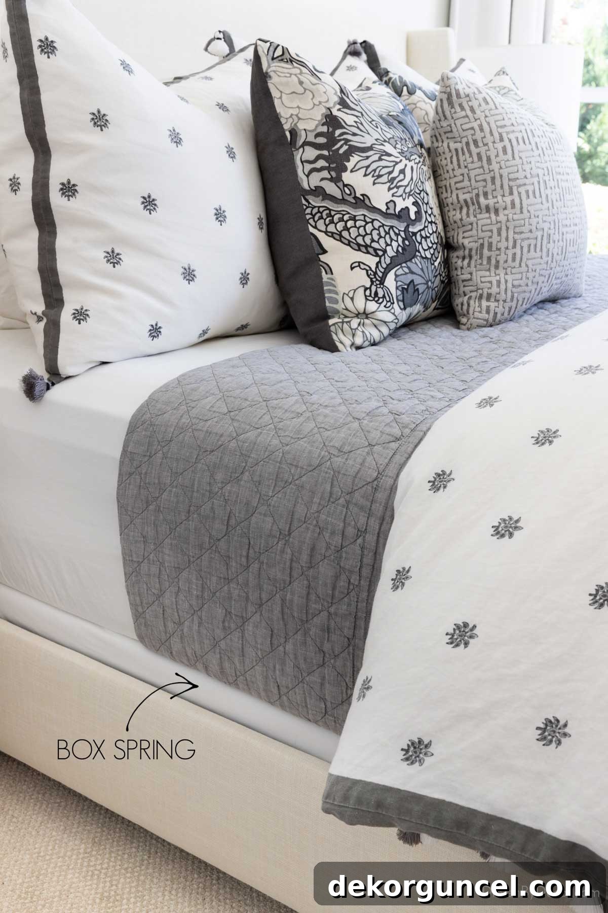 Tilly Upholstered Bed Deep Dive 12 Box spring above sideboards of Tilly upholstered bed