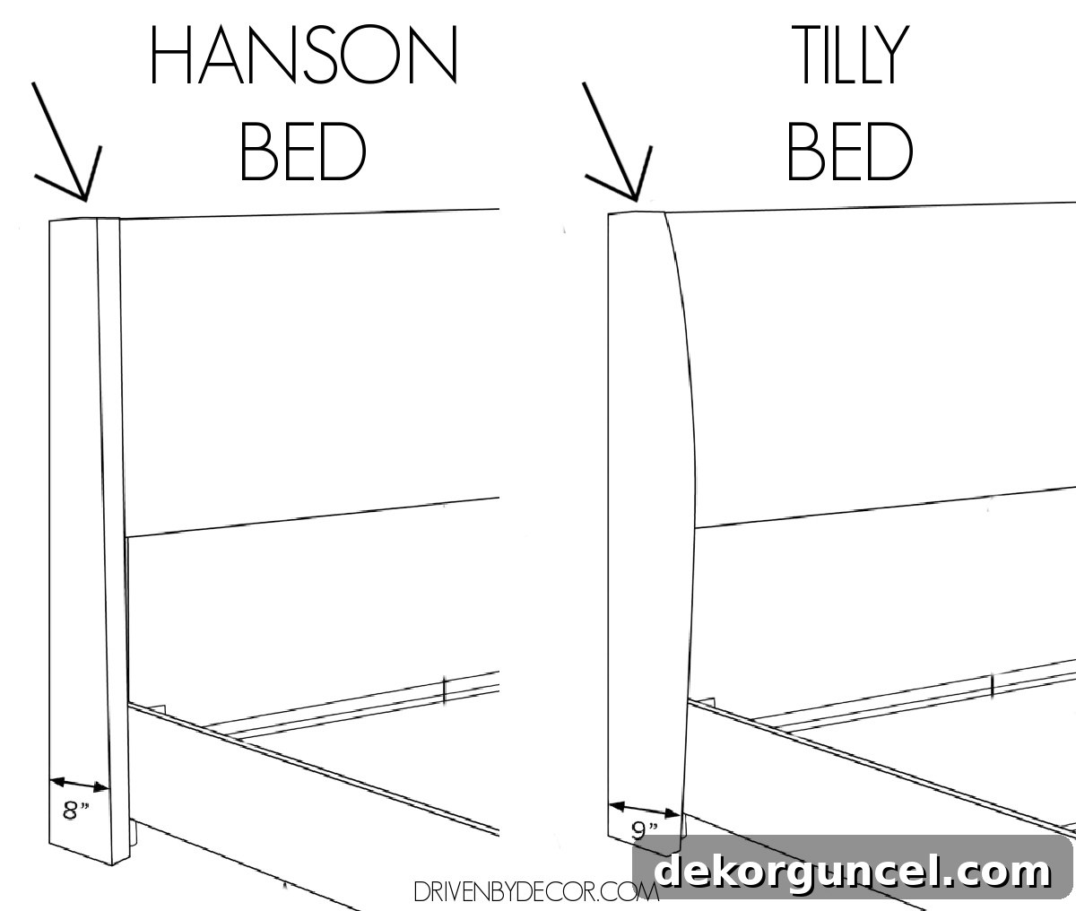 Tilly Upholstered Bed Deep Dive 15 Difference in headboard wing between Tilly vs Hanson beds