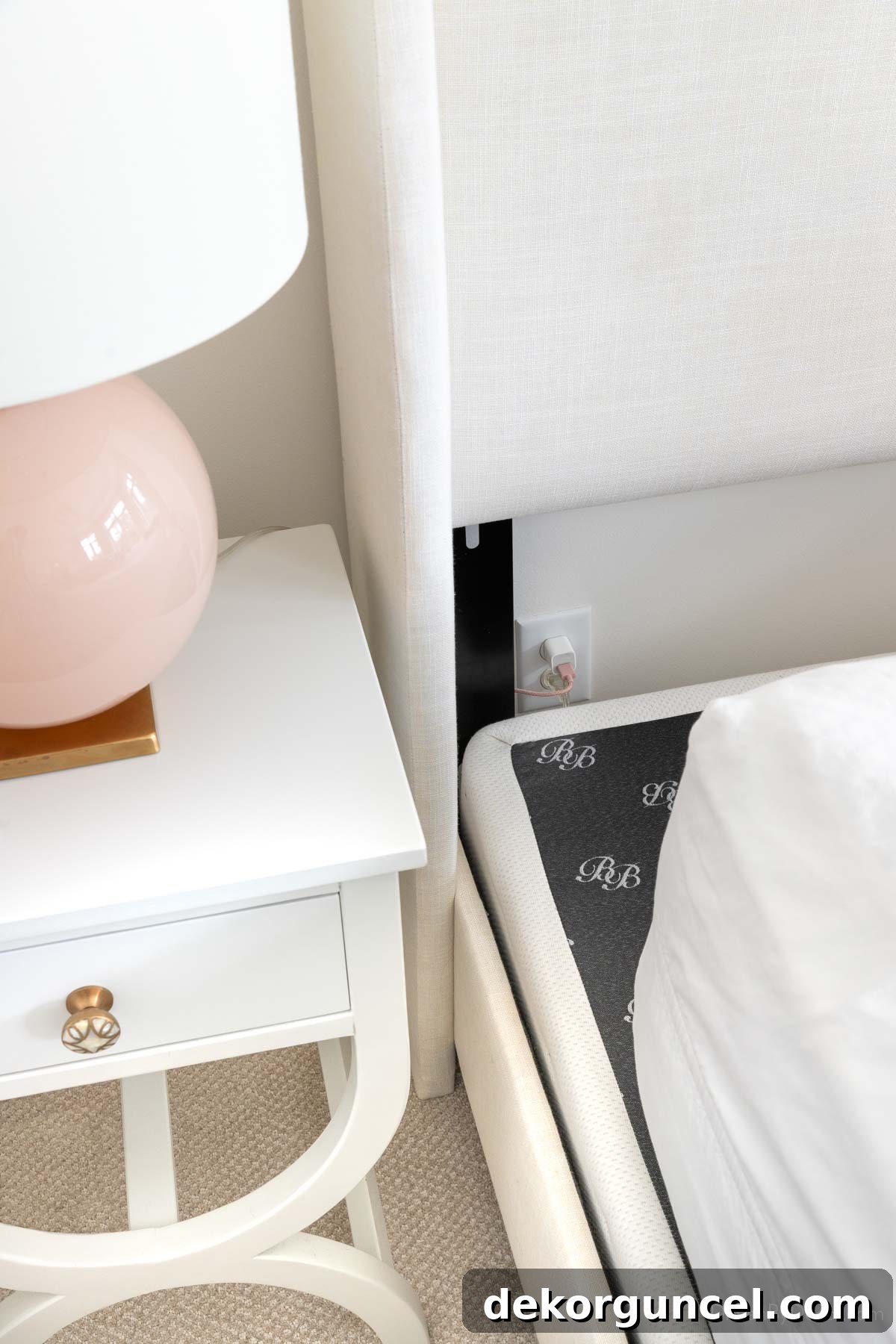 Tilly Upholstered Bed Deep Dive 8 Upholstered headboard that ends above the box spring