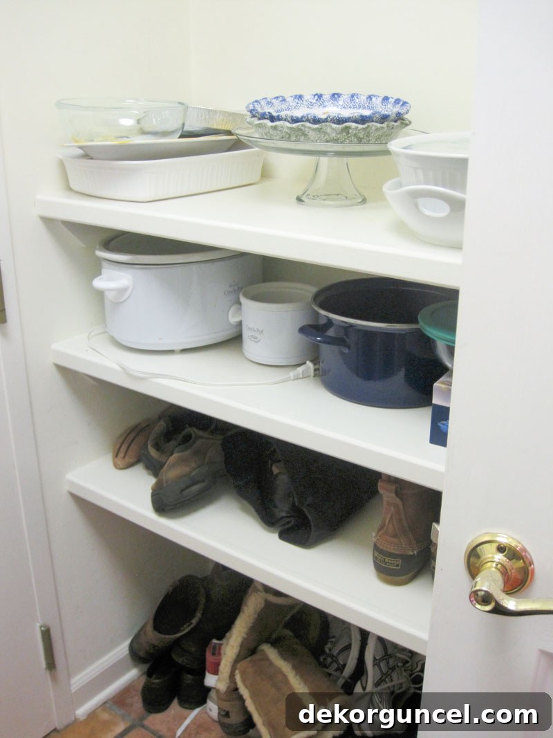 IKEA PAX Mudroom Transformation 2 The "before" of the space that became our coat closet