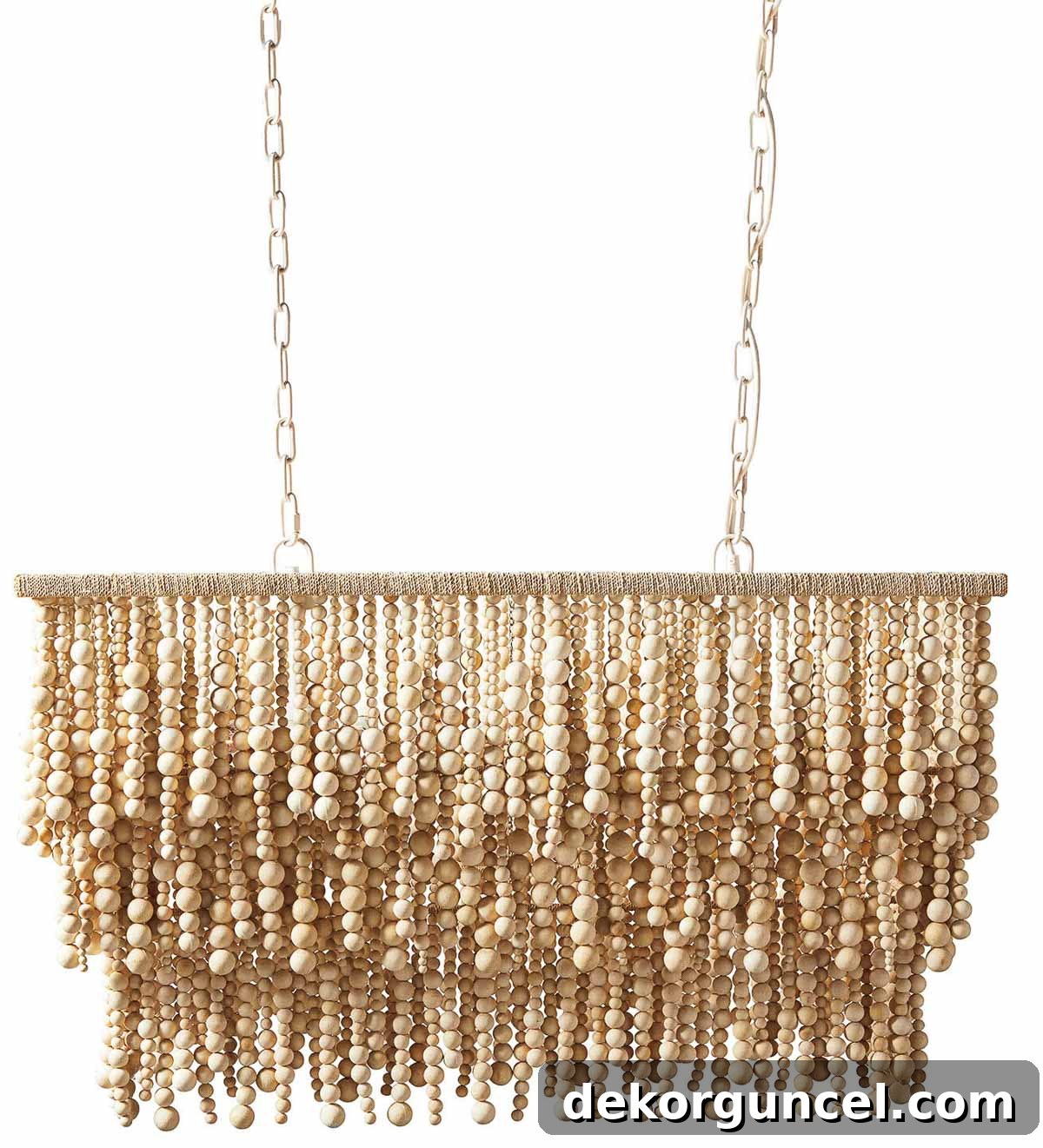 10 Stunning Wood Bead Chandeliers 7 Rectangular, tiered wood bead chandelier