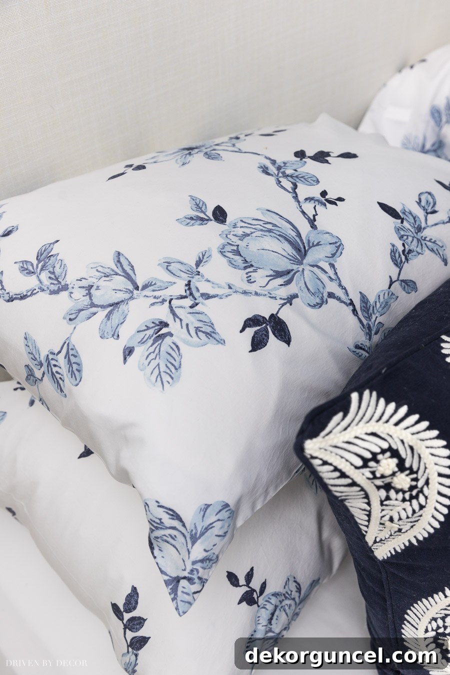 Love this gorgeous pattern of blue and white flowers for sheets or a duvet!