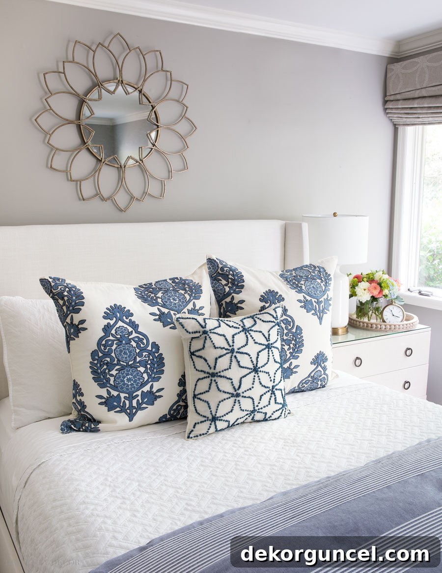 These are the prettiest pillows! Love how this post has so many ideas for arranging pillows on queen beds!