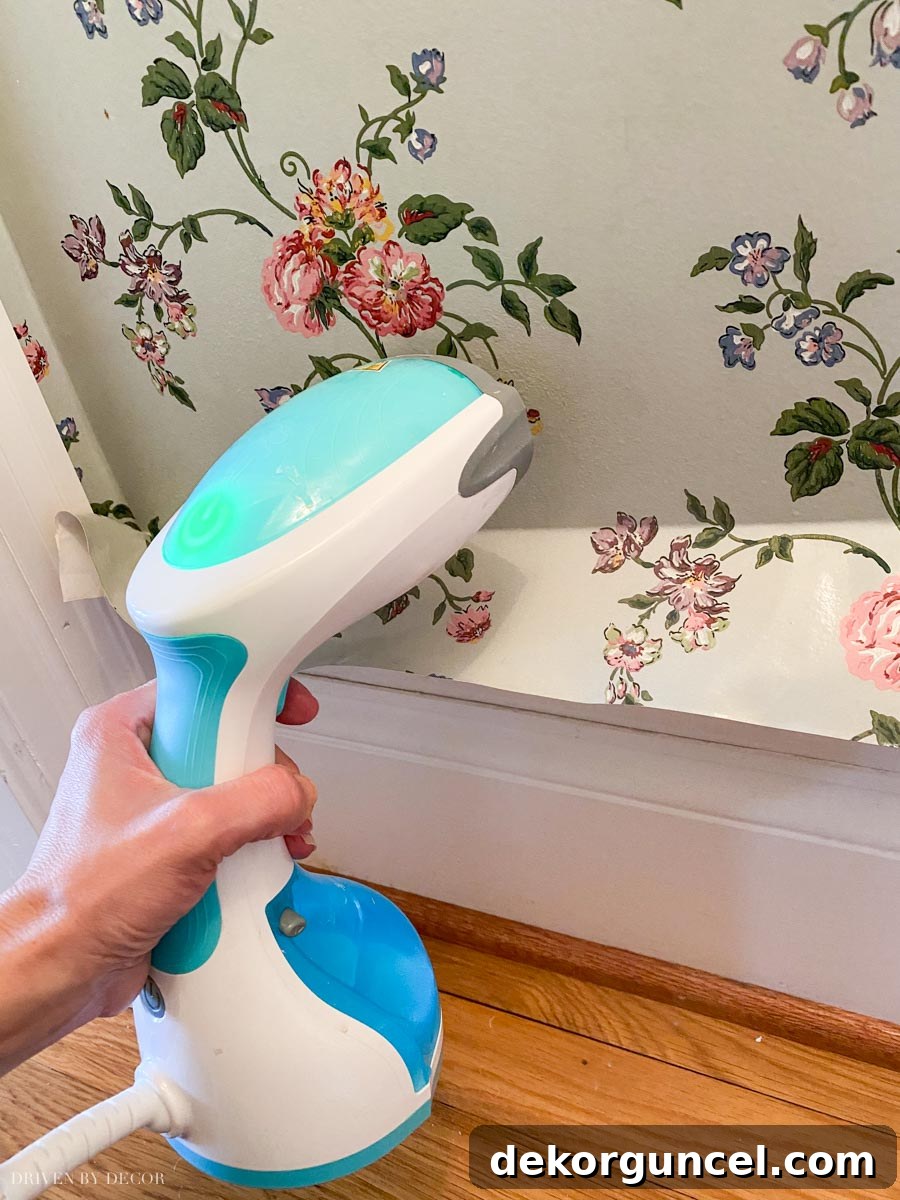 The best way I've found to remove wallpaper is with this handheld steamer!