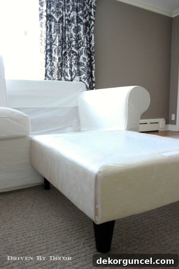 The Ultimate IKEA EKTORP Sofa Upgrade 4 Attaching chaise to ektorp sofa