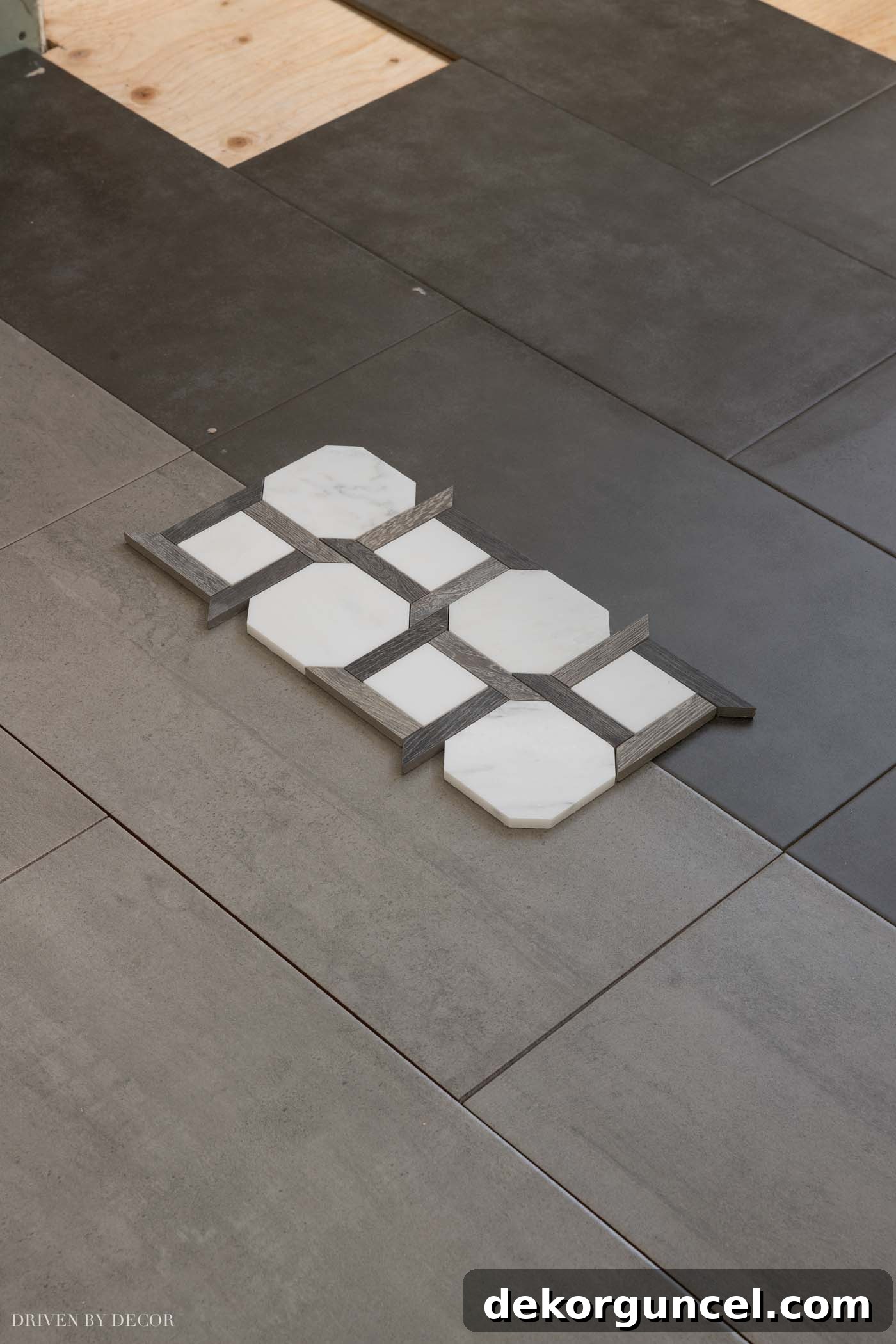Our Bathroom Remodel Progress 4 Love both of these 12 x 24 bathroom floor tiles!