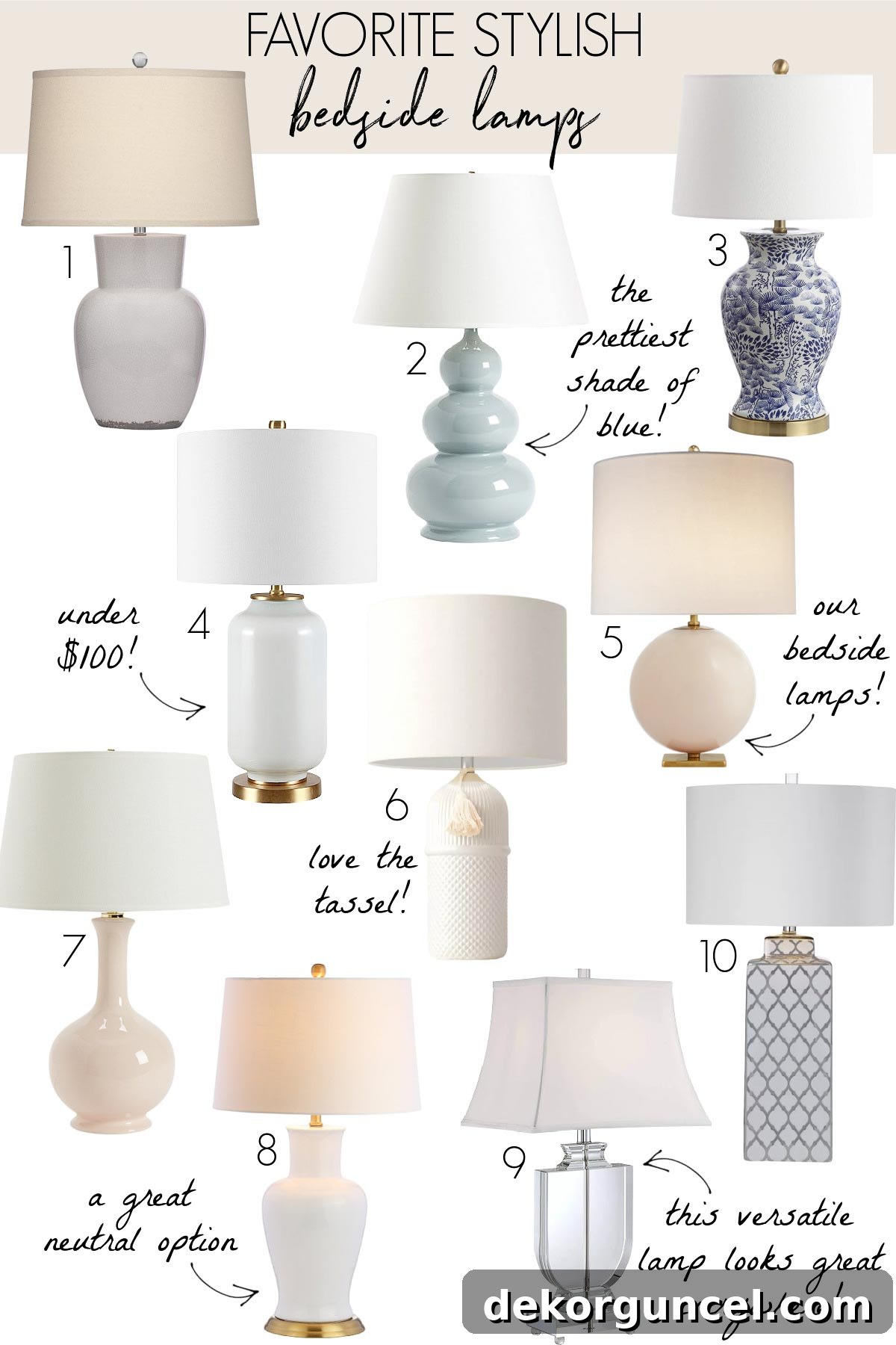 Bedroom light fixtures: bedside lamps