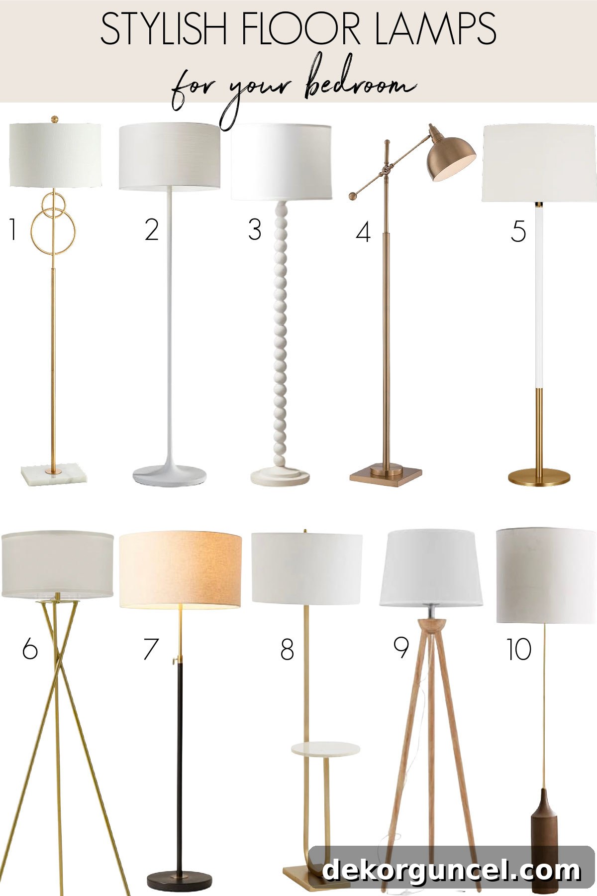 Ten stylish bedroom floor lamps