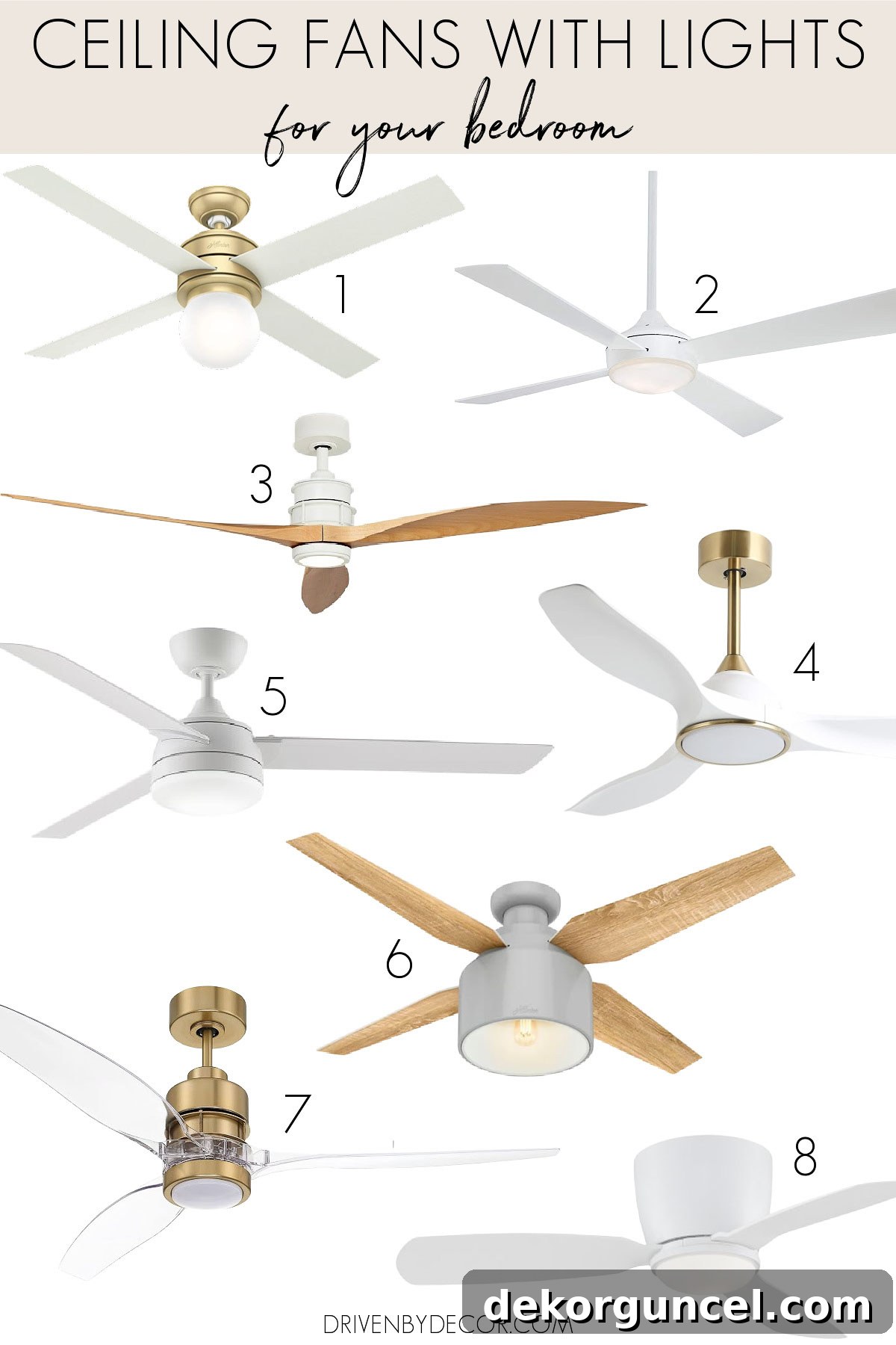 Bedroom ceiling fans with lights