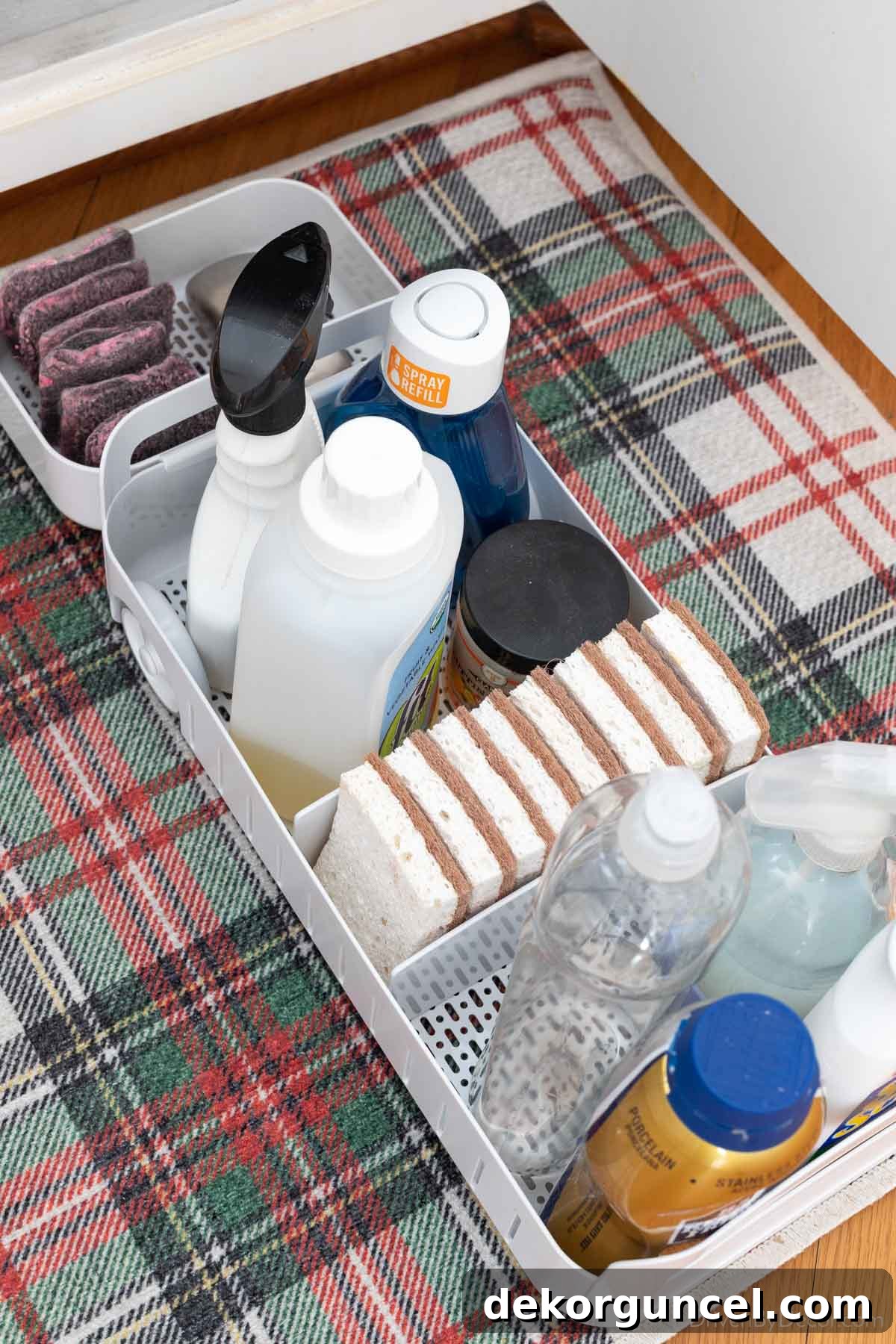 20 Genius Home Organization Hacks for a Clutter-Free Home 9 Top view of rolling organizer, highlighting adjustable dividers and ample storage
