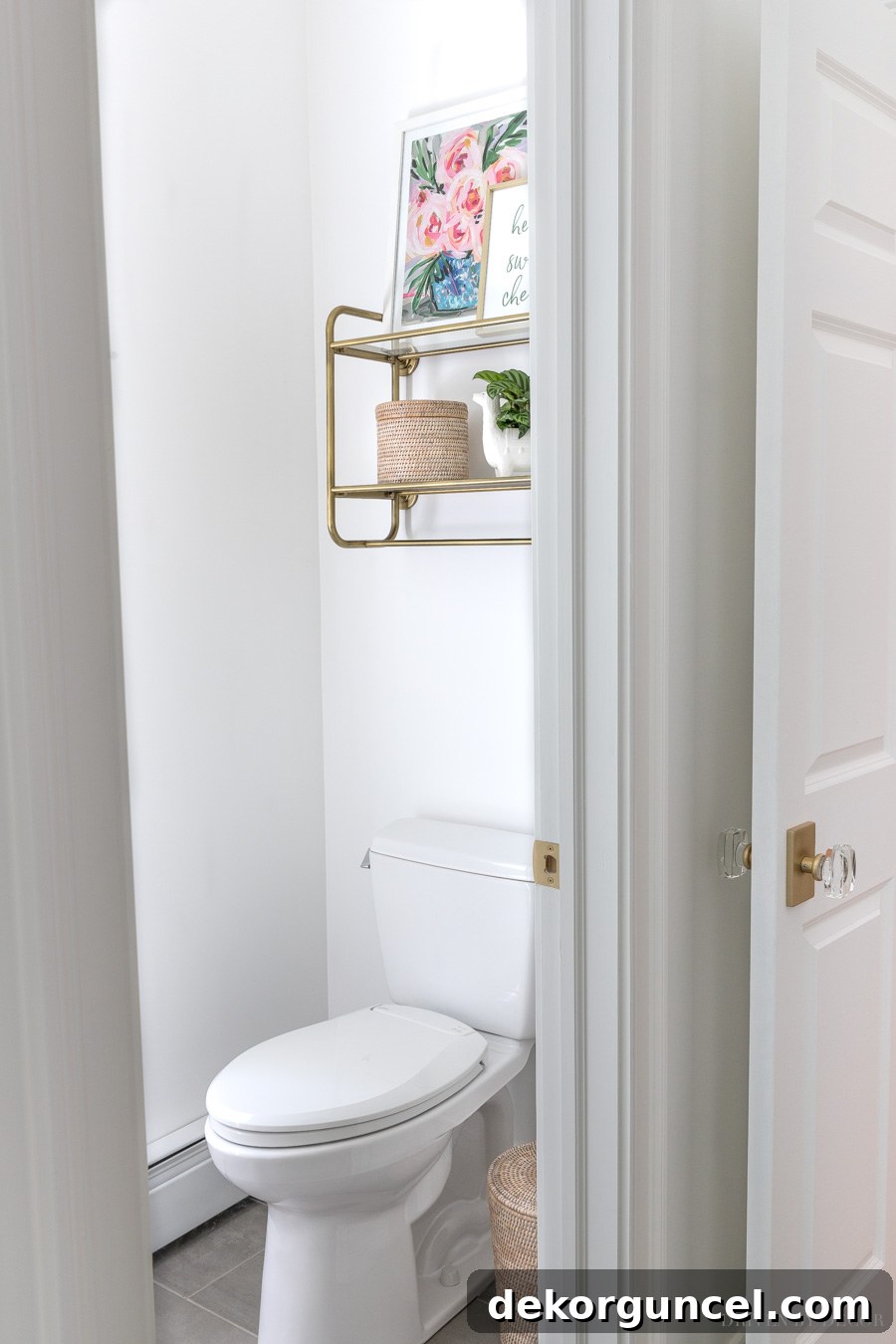 The elegantly designed water closet in our master bathroom