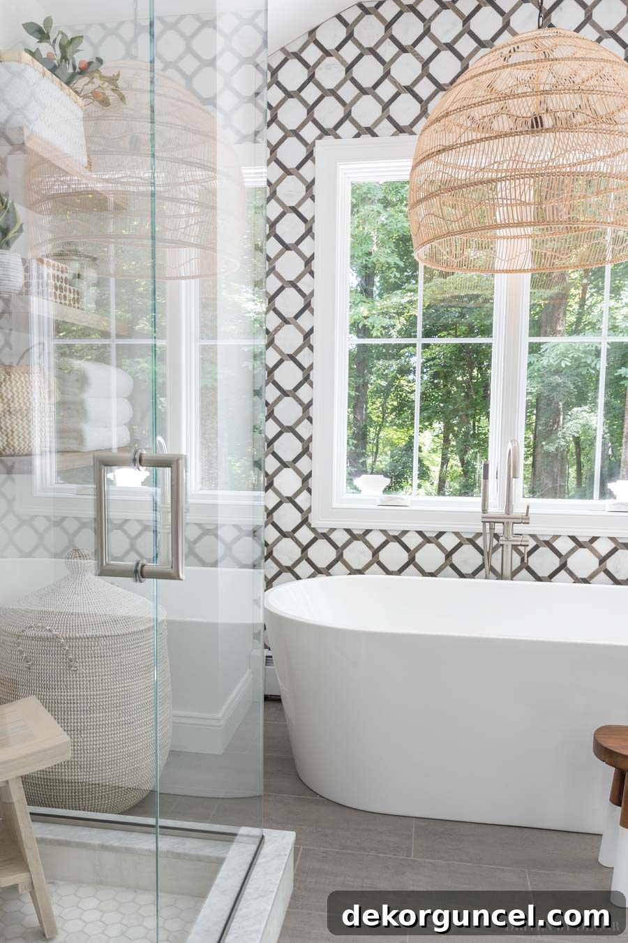 Glass Shower Enclosures What To Pay And What To Skip 9 Close-up of our selected decorative handle, which perfectly ties into the elegant design of the bathroom's tile work.