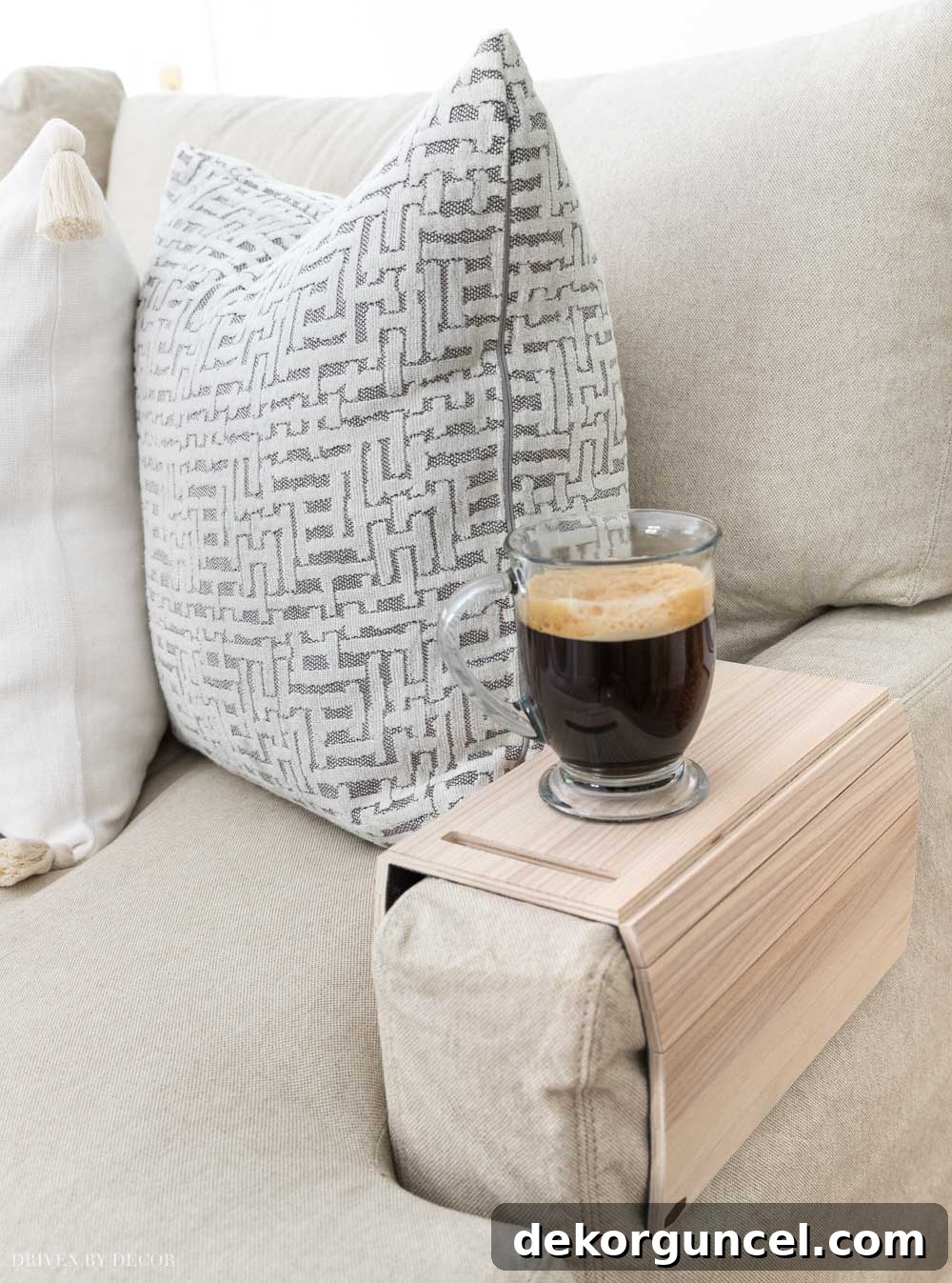 So smart! Converts your couch arm into a table to rest a drink! Great gift! Found on Etsy!