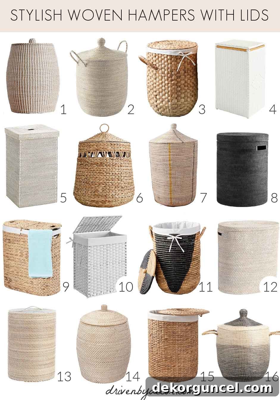 Stylish Laundry Solutions 2 Stylish hampers with lids
