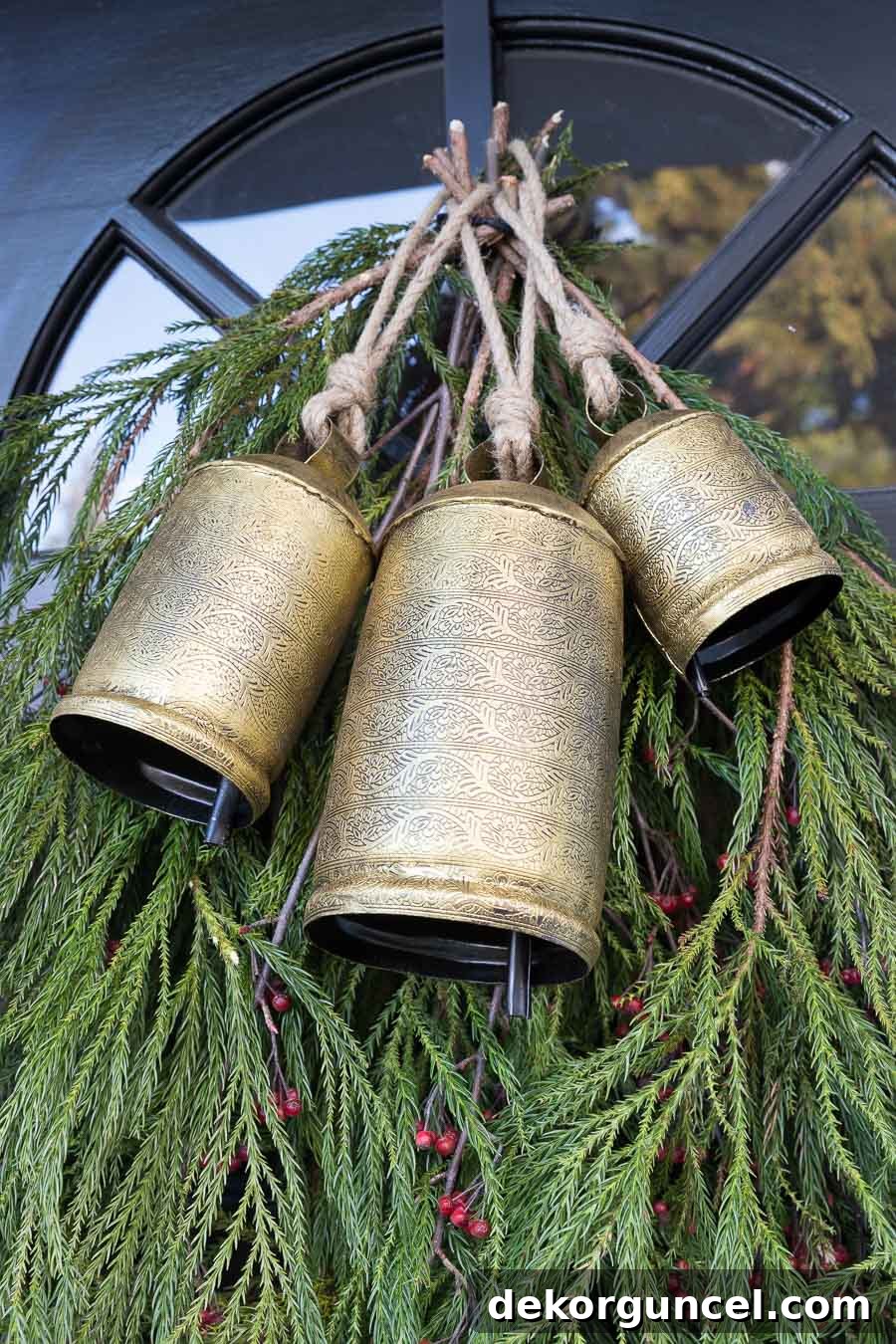 Christmas bells to hang on door swag