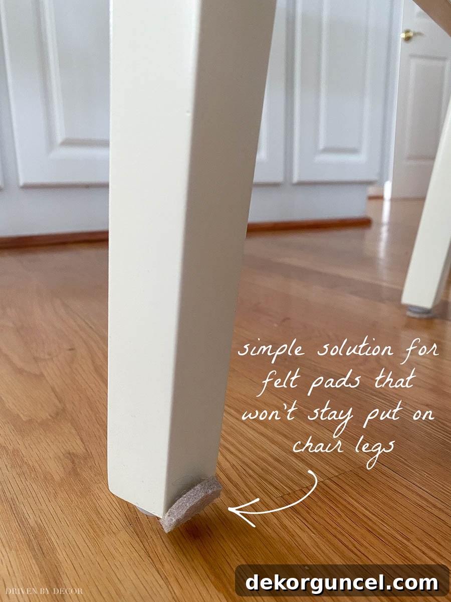 Chair Leg Pads Keep Floors Scratch Free 2 I found the best felt pads for chairs to fix the problem of them slipping!