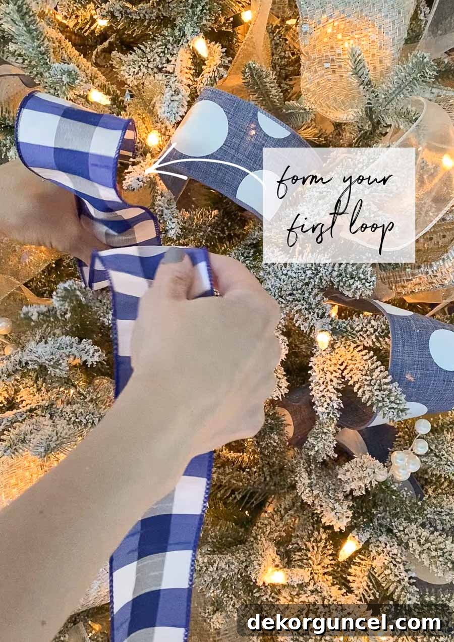 The Ultimate Christmas Tree Decorating Guide 14 Putting ribbon on a Christmas tree - a step by step how-to!