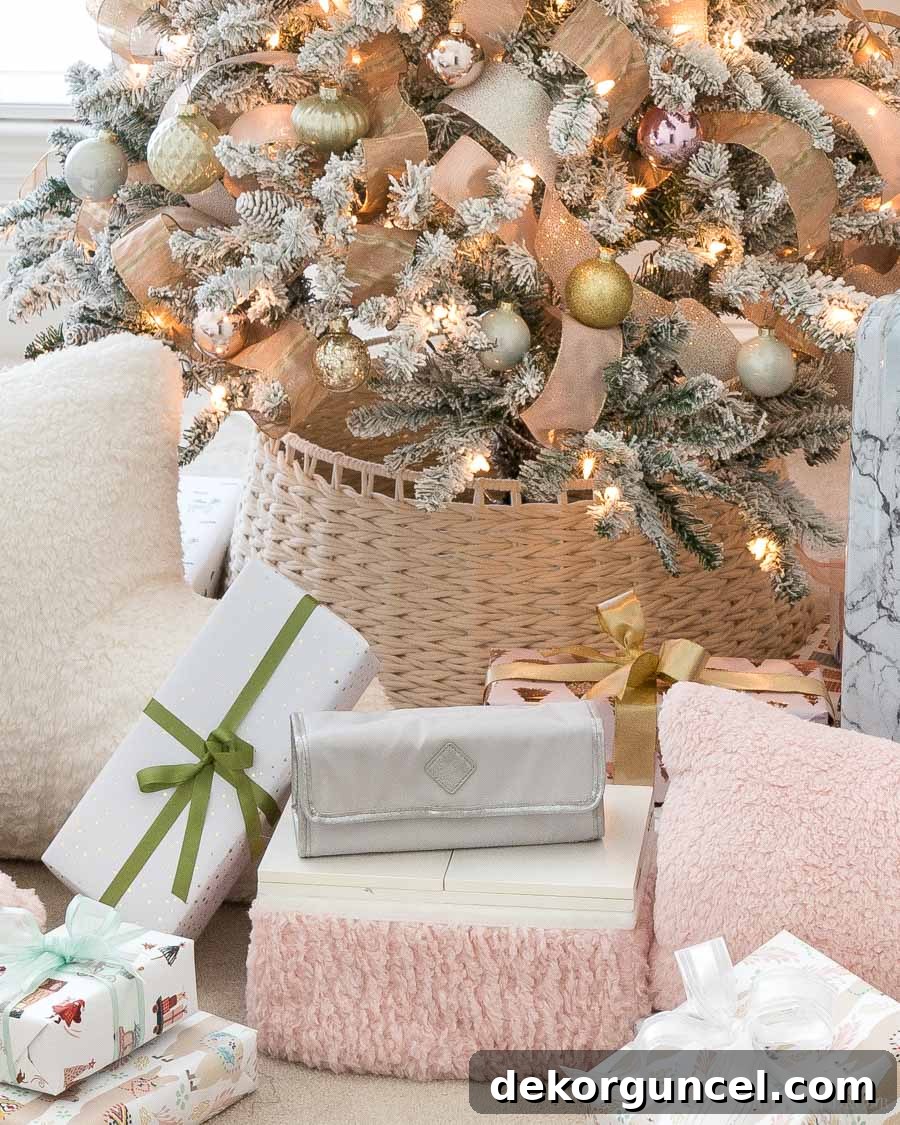 The Ultimate Christmas Tree Decorating Guide 6 Love this white Christmas tree collar - looks so much better than a skirt!