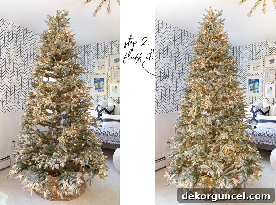 The Ultimate Christmas Tree Decorating Guide 9 Never knew I had to do this to my Christmas tree to make it look fuller!!