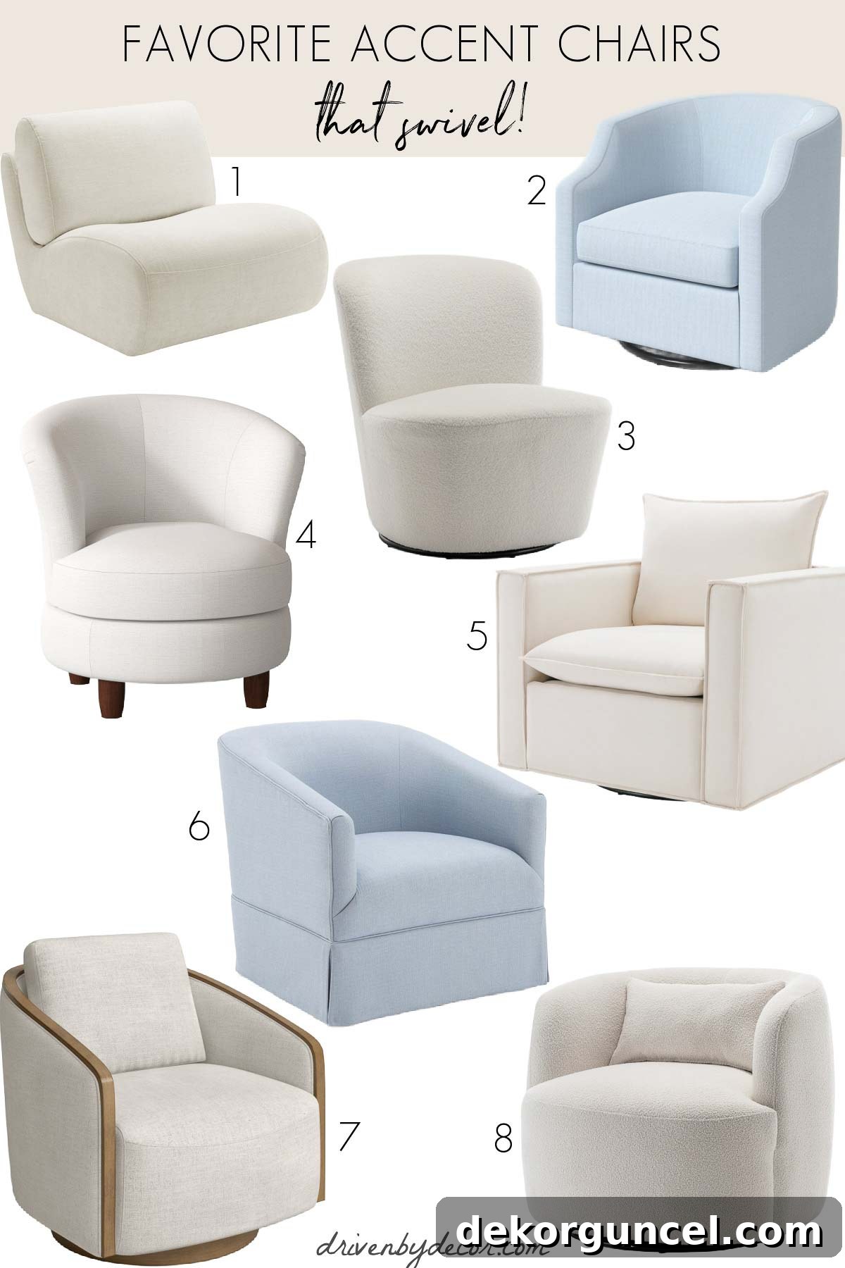 Eight favorite swivel chairs for versatile home styling