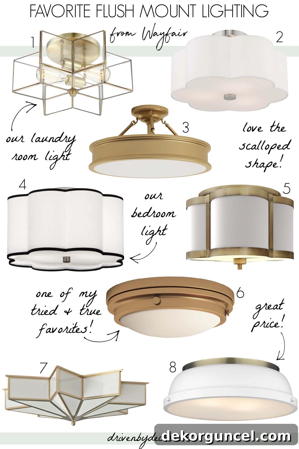 Collection of stylish flush mount ceiling lights for diverse interiors