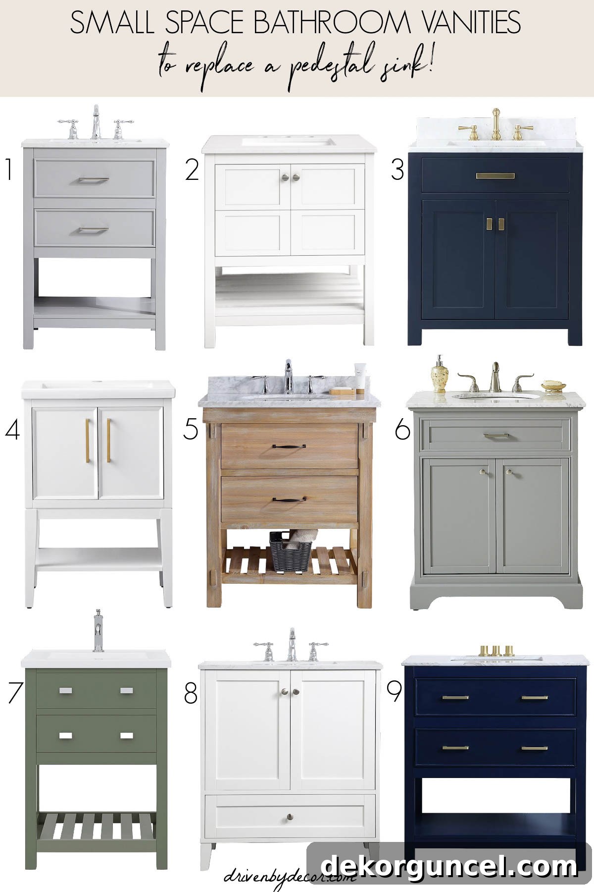 Collection of stylish small bathroom vanities for compact spaces