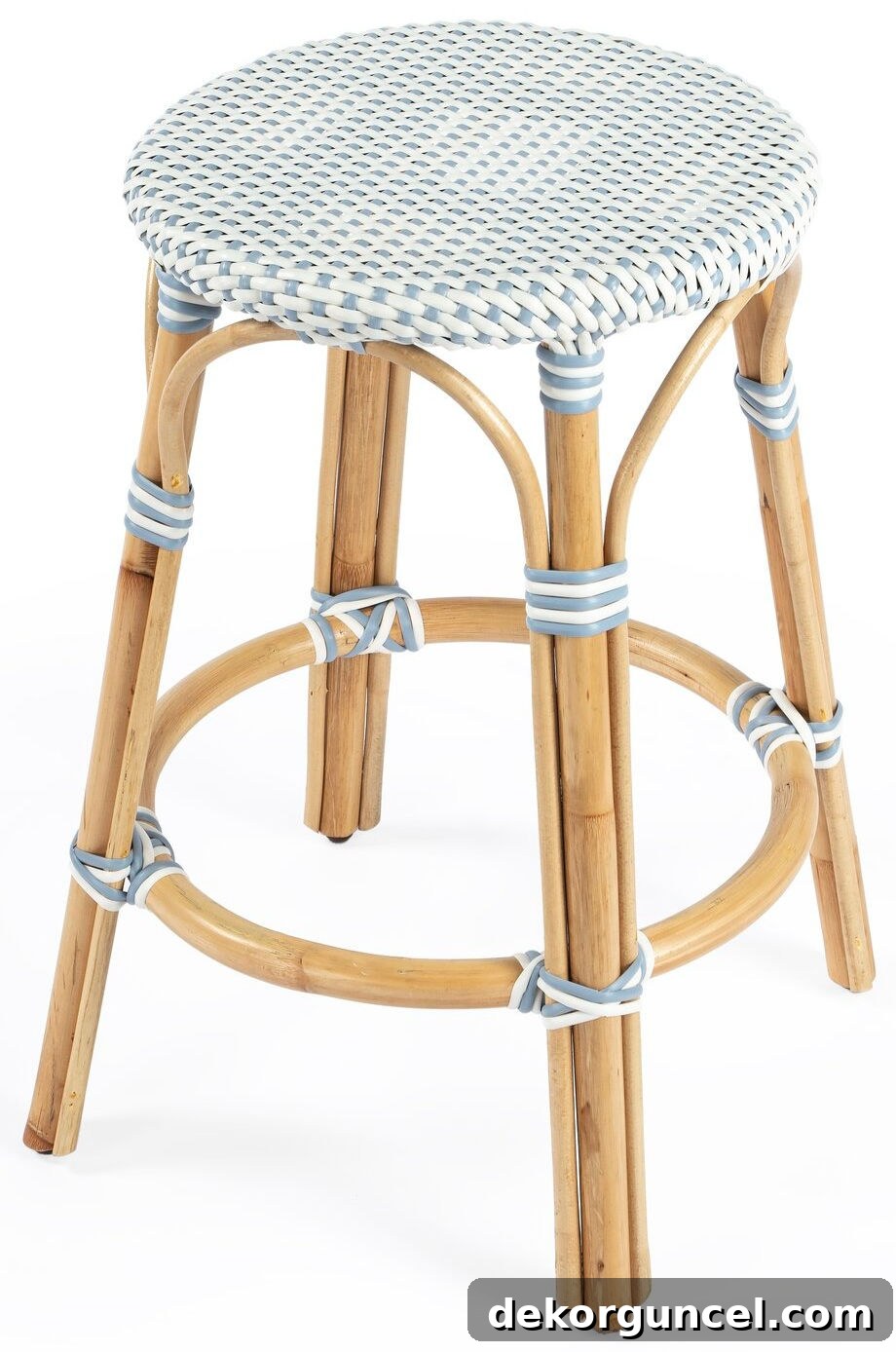 Elegant backless rattan counter stool for modern kitchens