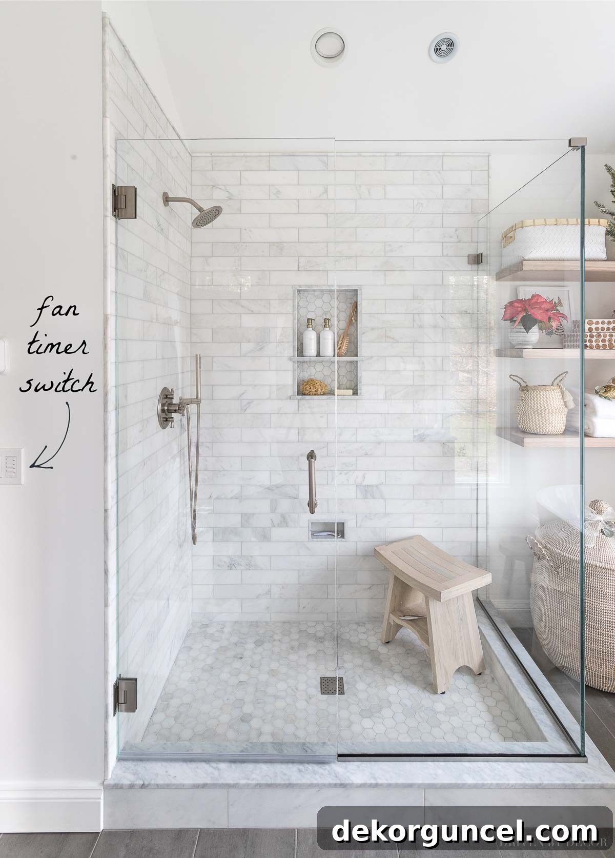 10 Master Bathroom Remodel Ideas You'll Wish Were Yours 2 Master bathroom remodel featuring a fan timer switch for enhanced efficiency and convenience.
