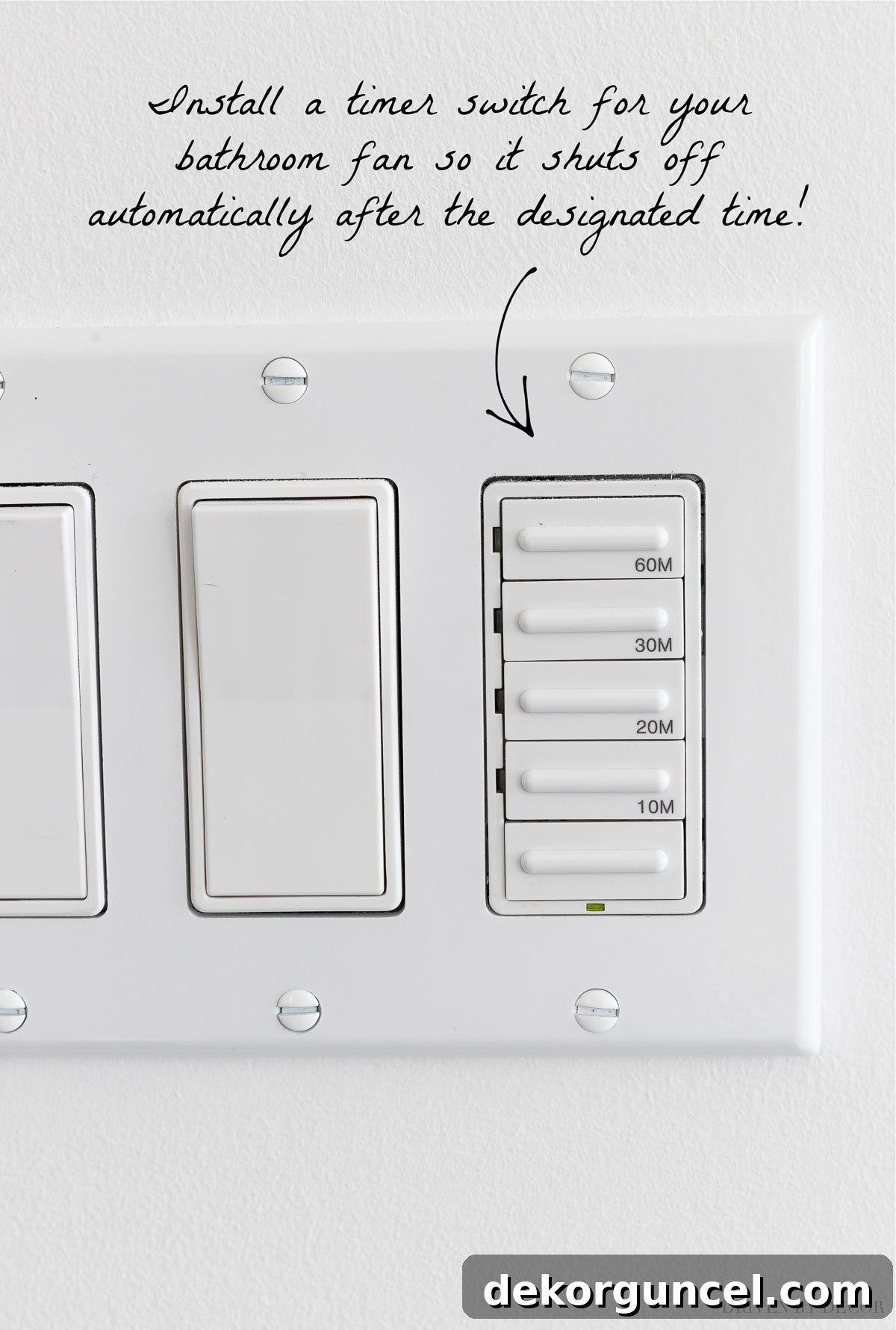 10 Master Bathroom Remodel Ideas You'll Wish Were Yours 3 A smart bathroom upgrade: a silent fan timer switch, a must-have master bathroom remodel idea.