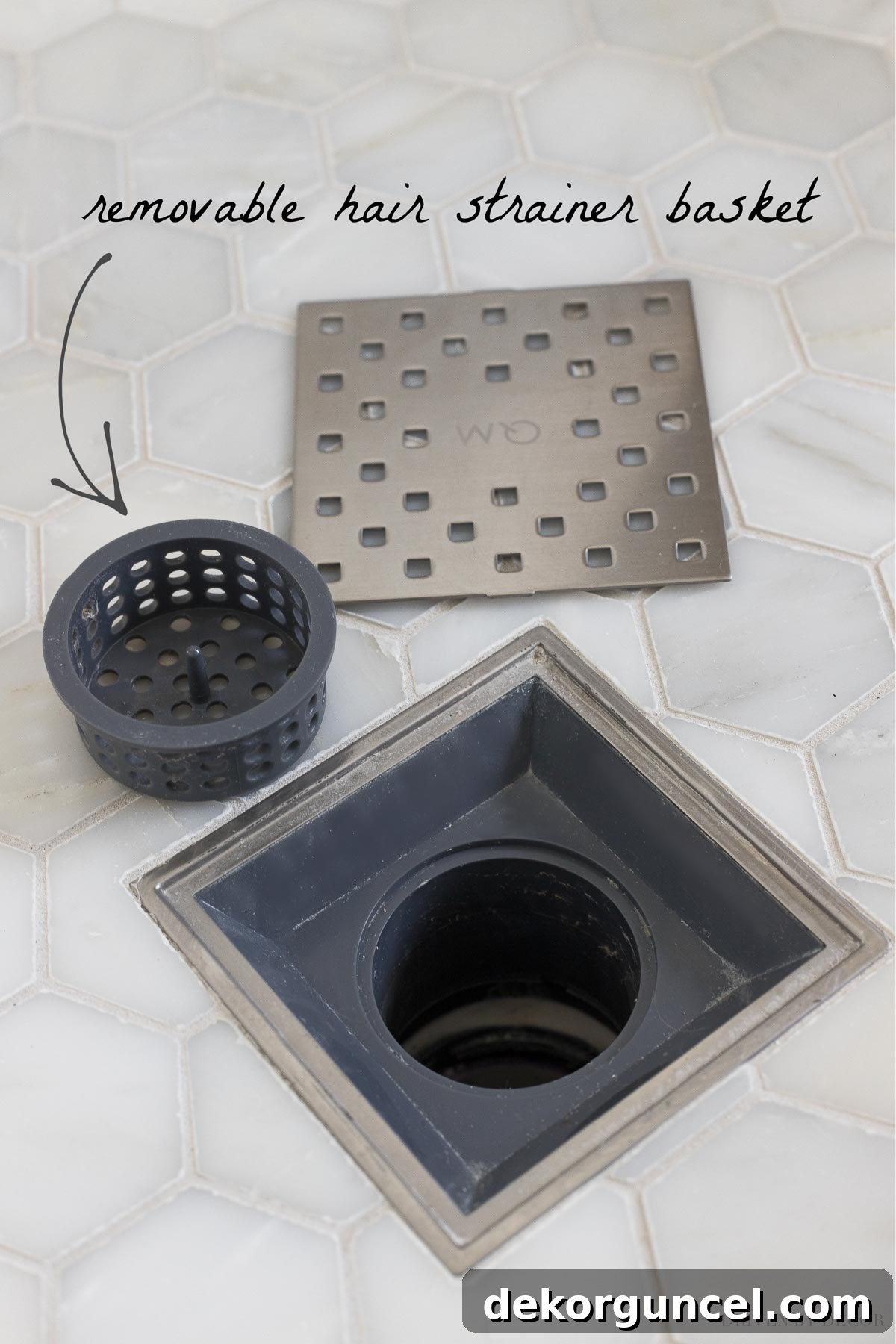 10 Master Bathroom Remodel Ideas You'll Wish Were Yours 7 This smart shower drain features a removable hair strainer basket, a practical master bathroom remodel idea.