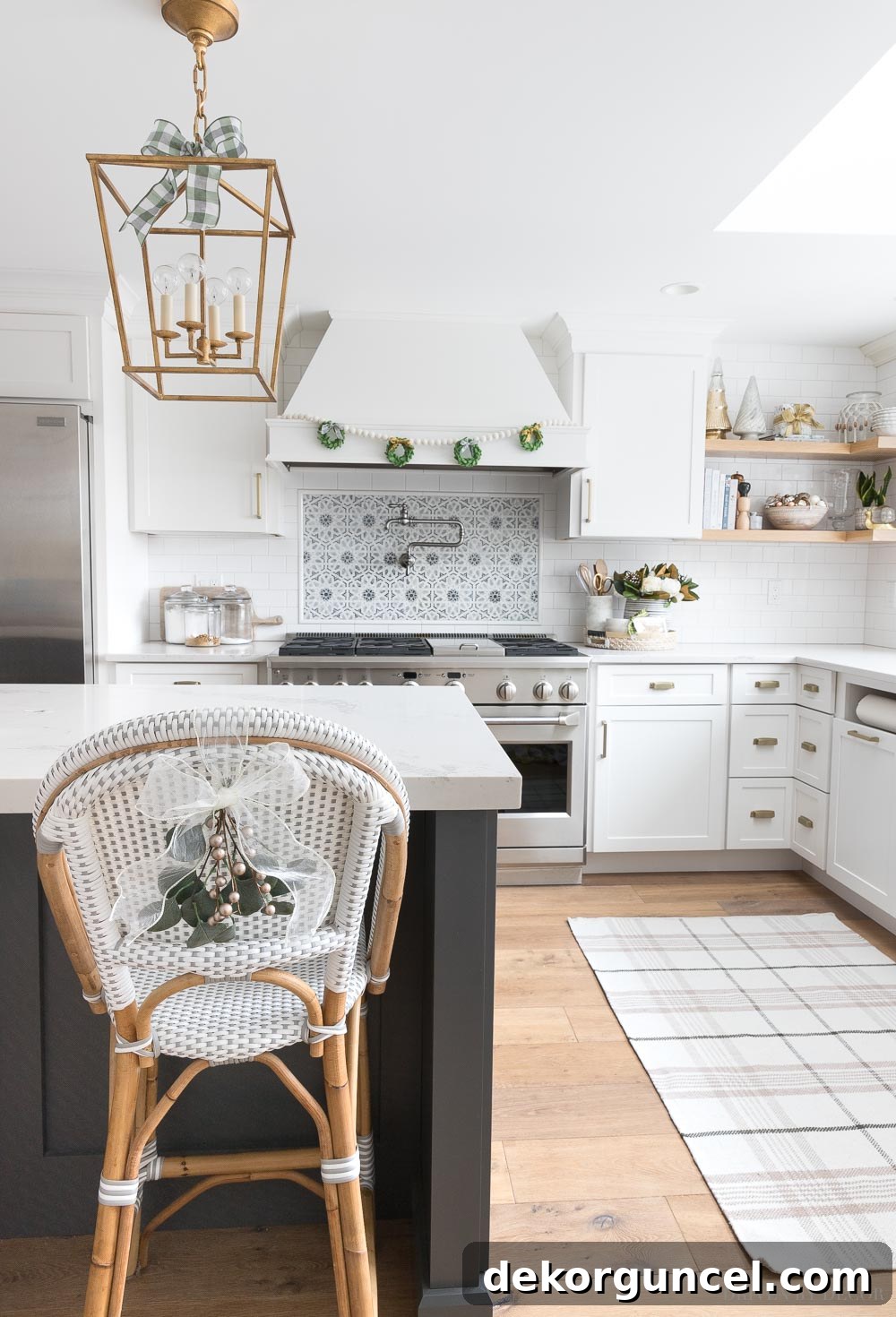 The minimalist yet elegant Christmas decor enhancing the charm of our kitchen space.