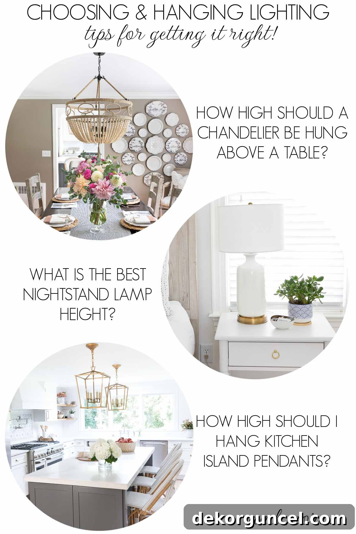 Hanging lighting and choosing the best light fixtures for interior design