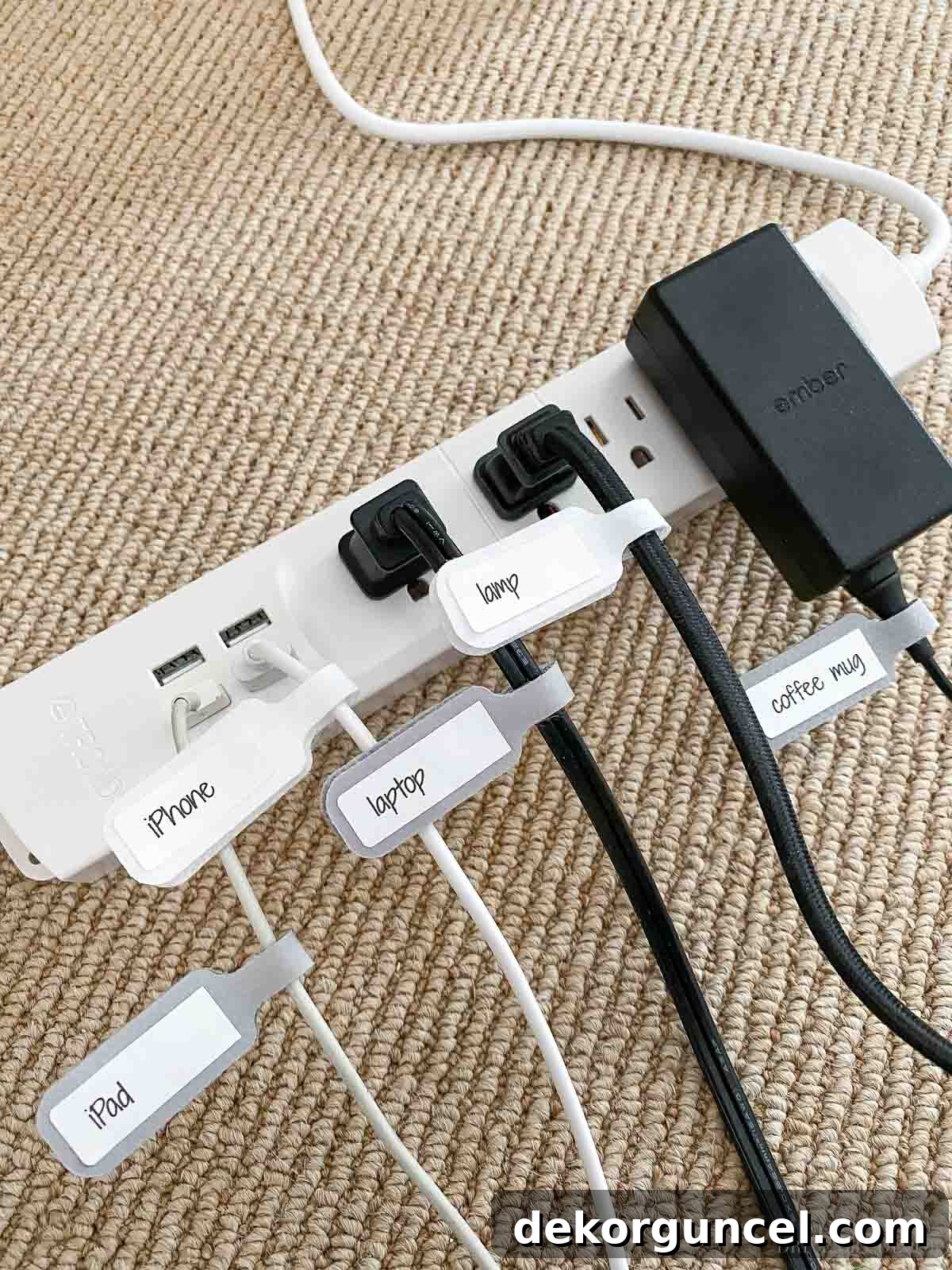 These Velcro cable labels are essential for keeping your desk cords organized and easily identifiable.