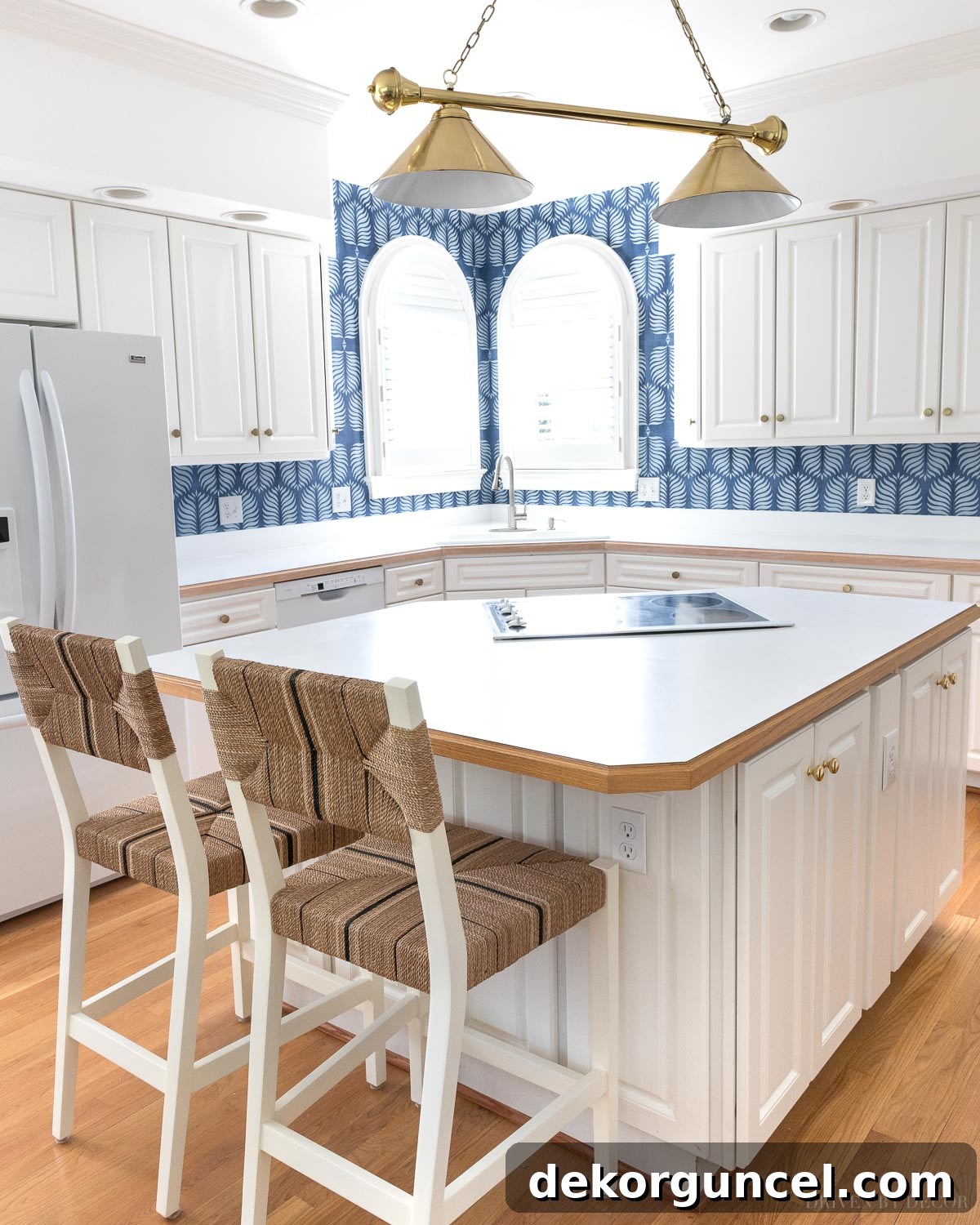 Choosing Kitchen Counter Stools Essential Tips And Favorite Selections 13 Gorgeous woven abaca counter stools - love these at our kitchen island!