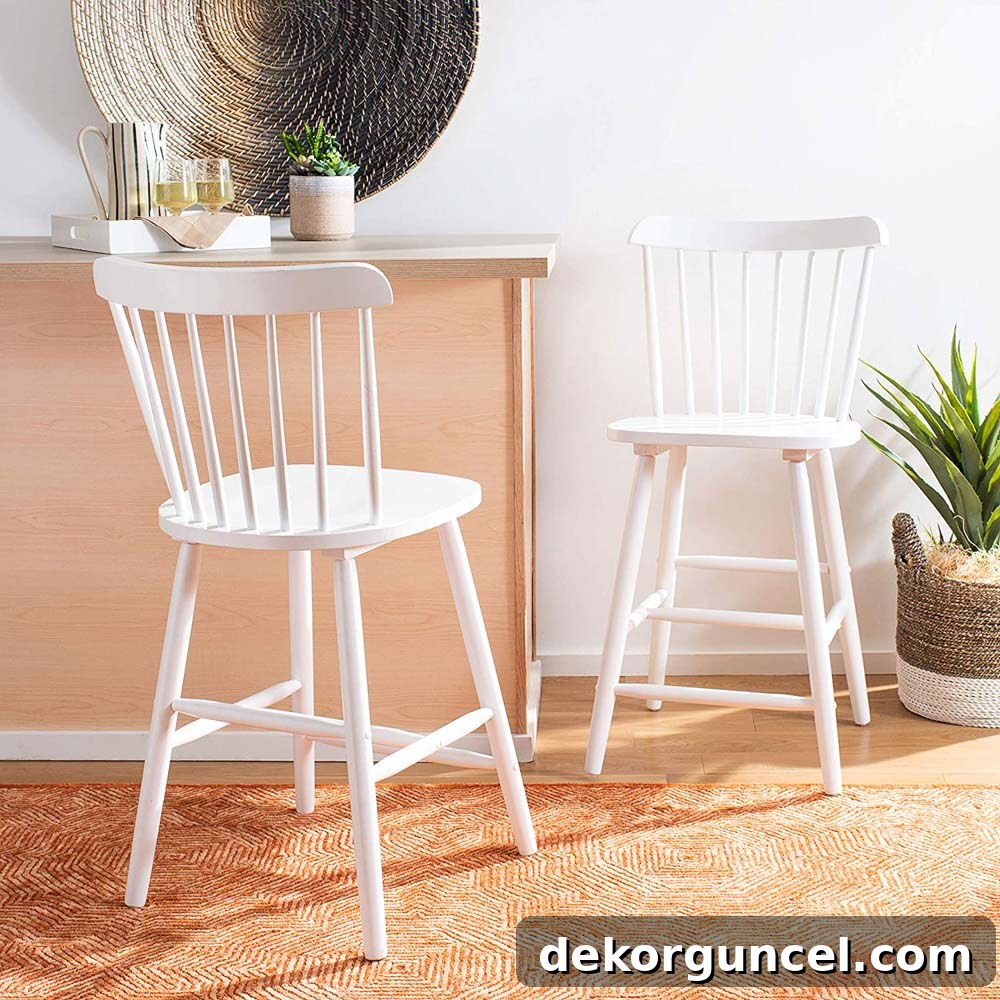 Choosing Kitchen Counter Stools Essential Tips And Favorite Selections 8 These spindle back counter stools are a classic style and fairly cheap compared to others!