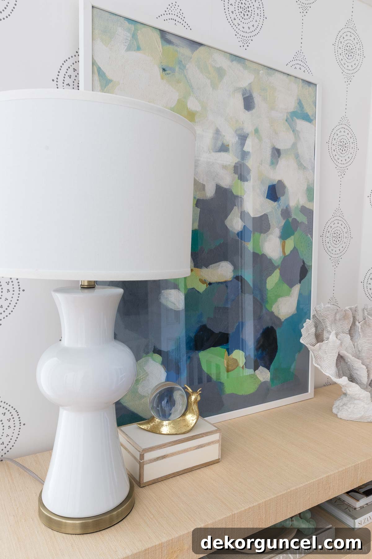 Entryway Transformation Before and After Decor Ideas 12 The decor pieces for my entryway console table including a lamp and other accessories!