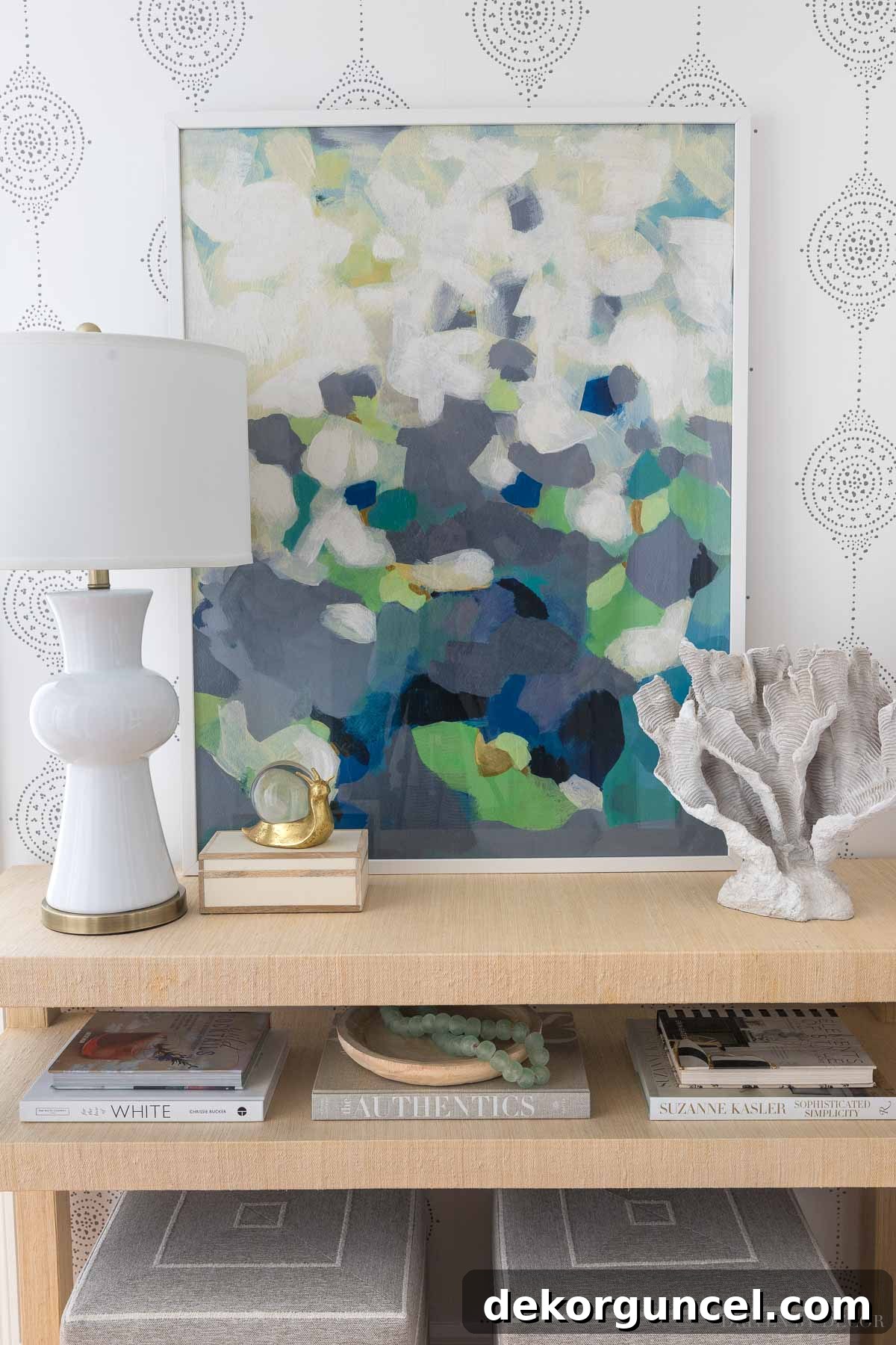 Entryway Transformation Before and After Decor Ideas 16 Our new entryway after adding a console table, art, and accessories!