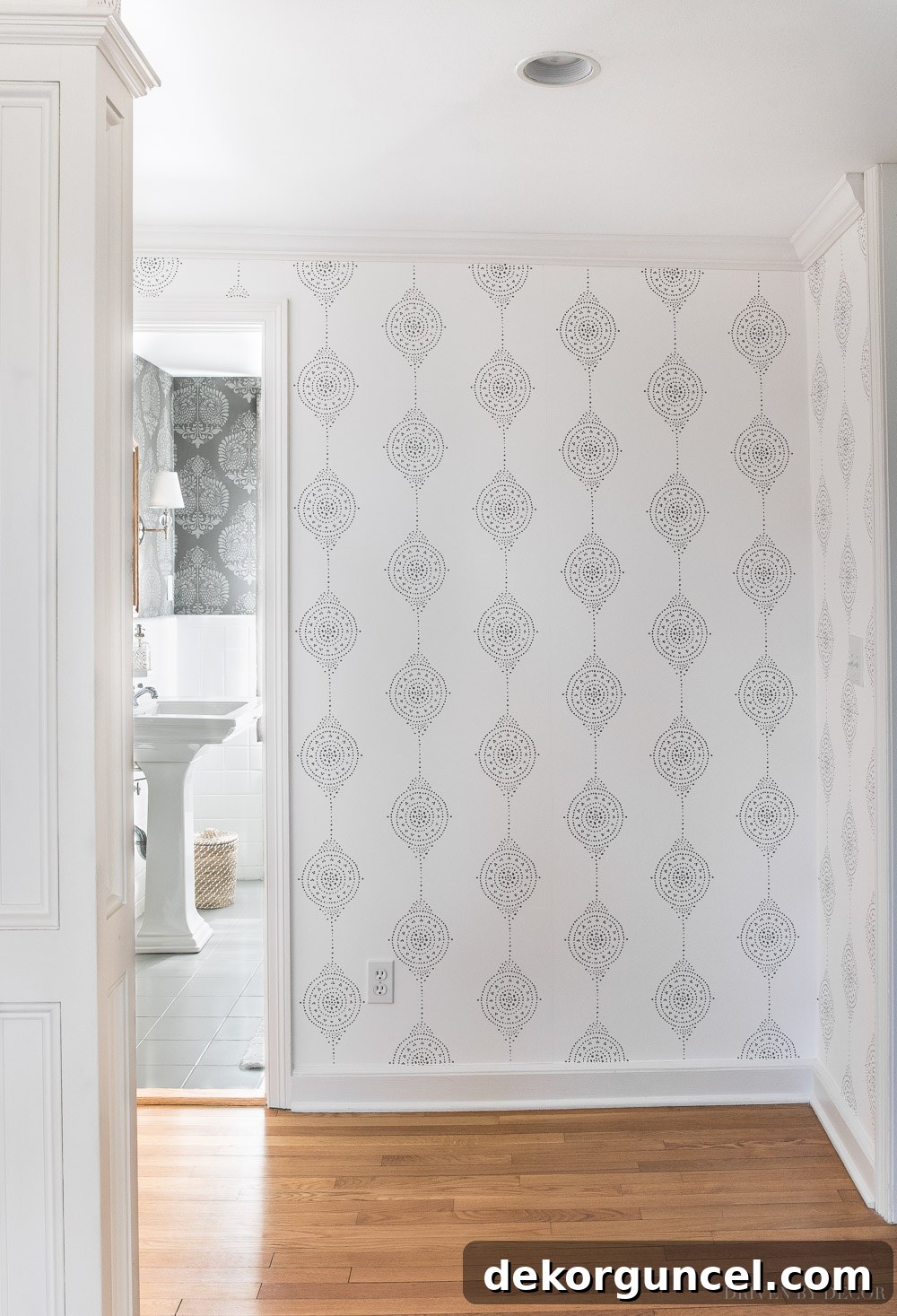 Entryway Transformation Before and After Decor Ideas 6 So in love with our new entryway wallpaper!