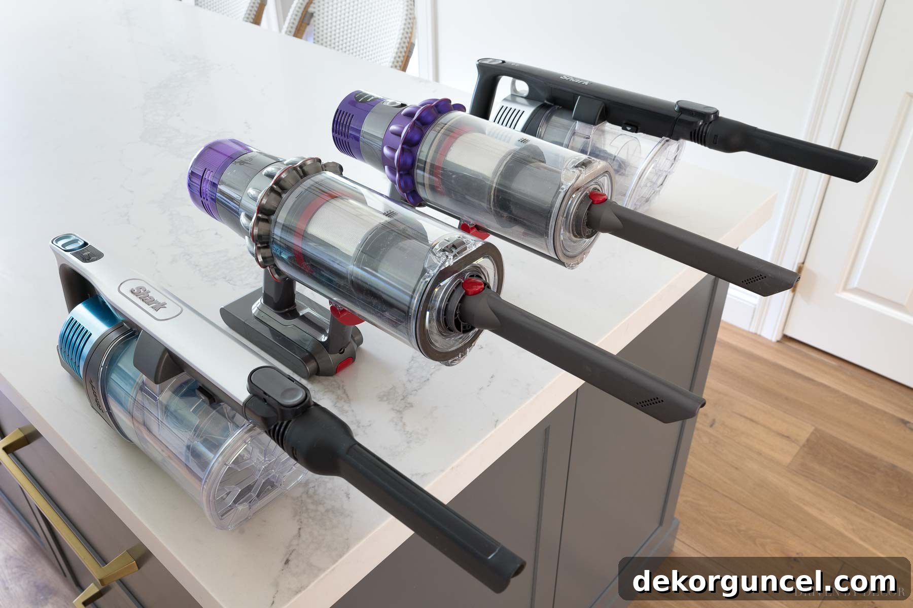 Shark vs. Dyson Cordless Showdown 3 Transformative function of Shark and Dyson cordless vacuums, easily converting into powerful handheld vacs for ultimate cleaning flexibility.