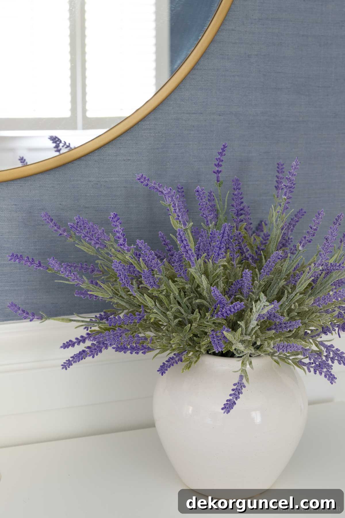 The Most Realistic Faux Flowers 14 A beautiful 4-piece bundle of remarkably realistic artificial lavender, perfect for adding a touch of natural charm and serene color to a nightstand or desk in any room.