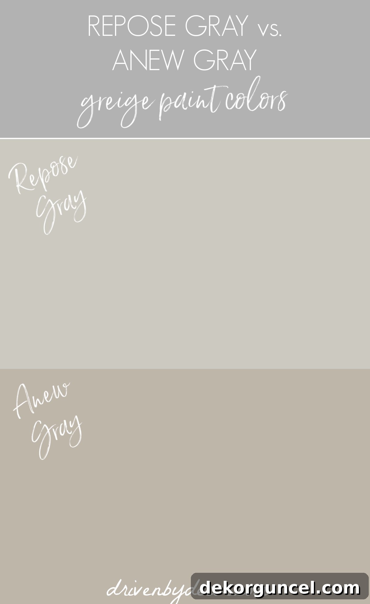 Sherwin Williams Anew Gray Paint Color Review 19 Repose Gray vs. Anew Gray greige paint colors