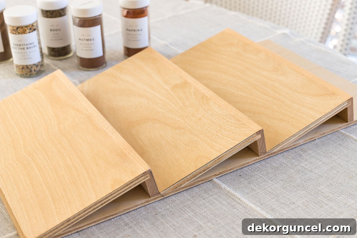 This wood spice drawer organizer was just what we needed in our kitchen!