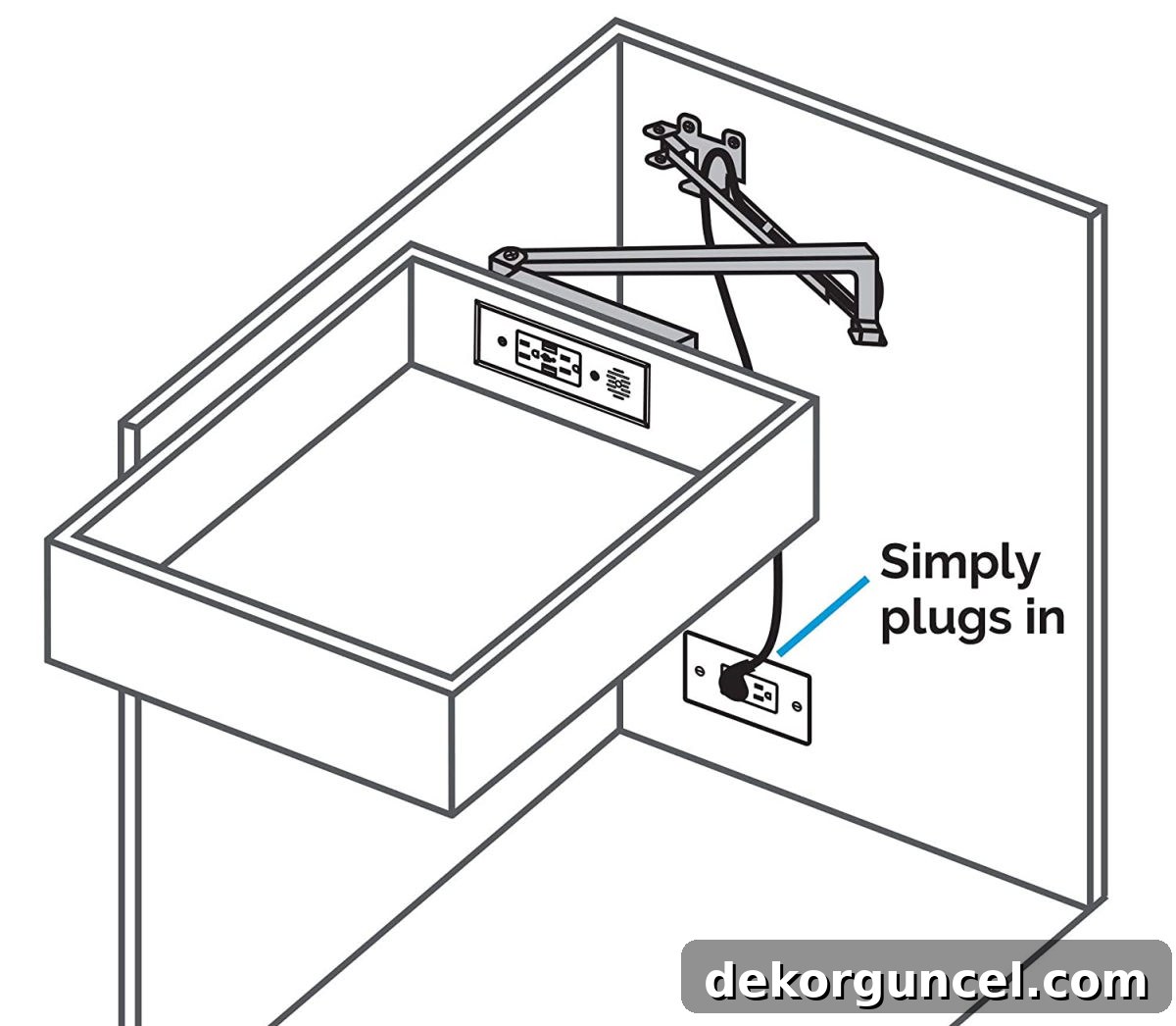 Add an outlet to the inside of your kitchen drawer!