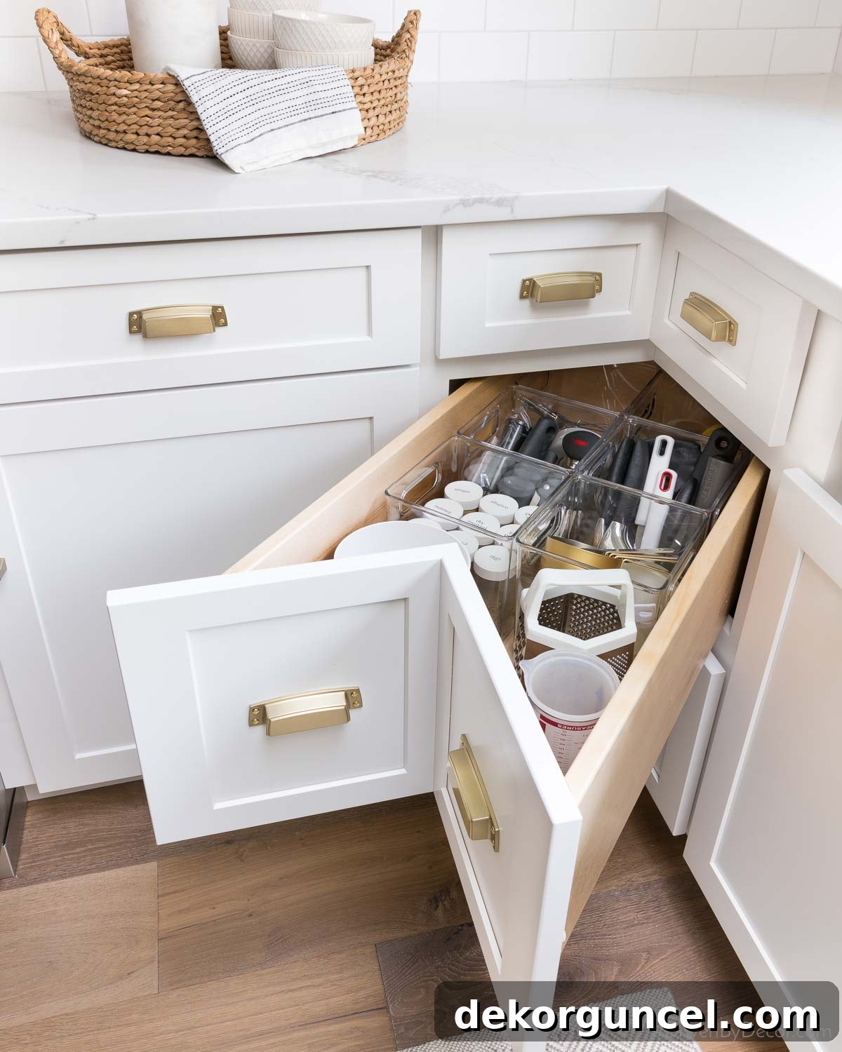 These deep bin kitchen drawer organizers create so much more usable space!