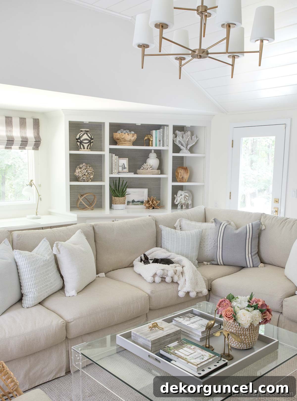 10 Creative Wallpaper Ideas for a Stunning Home Makeover 3 A favorite wallpaper idea: adding charcoal grasscloth wallpaper to the back of a bookcase enhances its appeal.