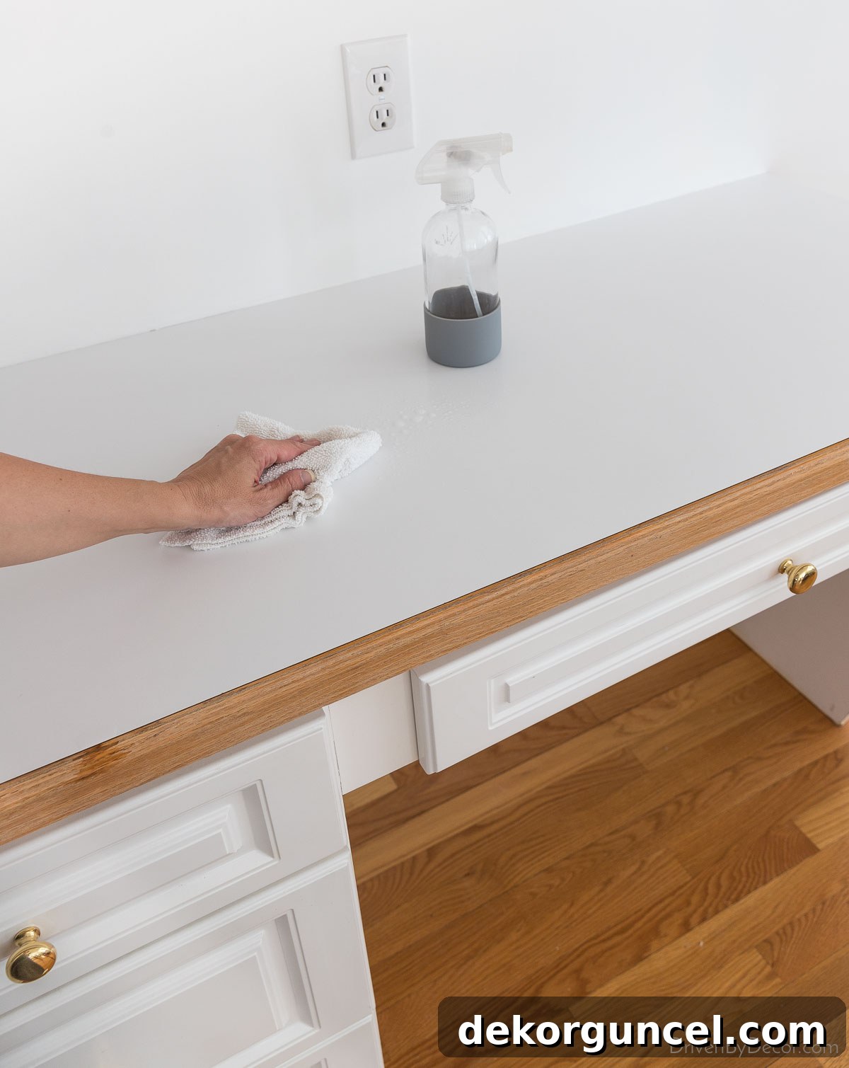Clean and dry countertops are crucial for perfect contact paper application