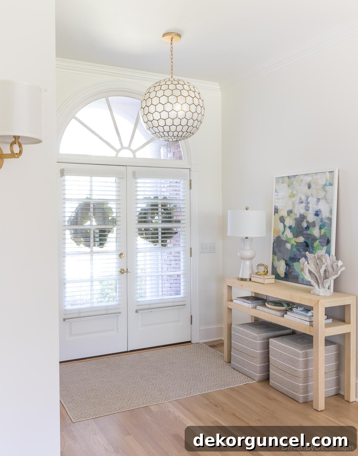Our entryway updated with a new capiz pendant