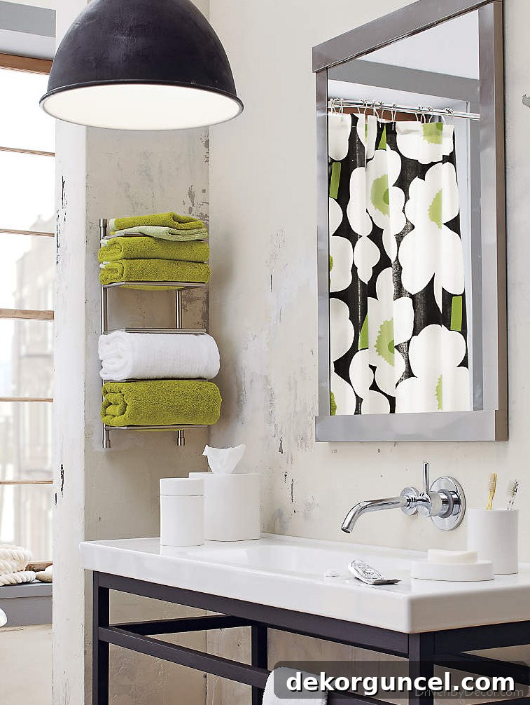 Smart Storage Hacks for Tiny Bathrooms 27 No linen closet for bathroom storage? Store your towels on a wall mounted rack!