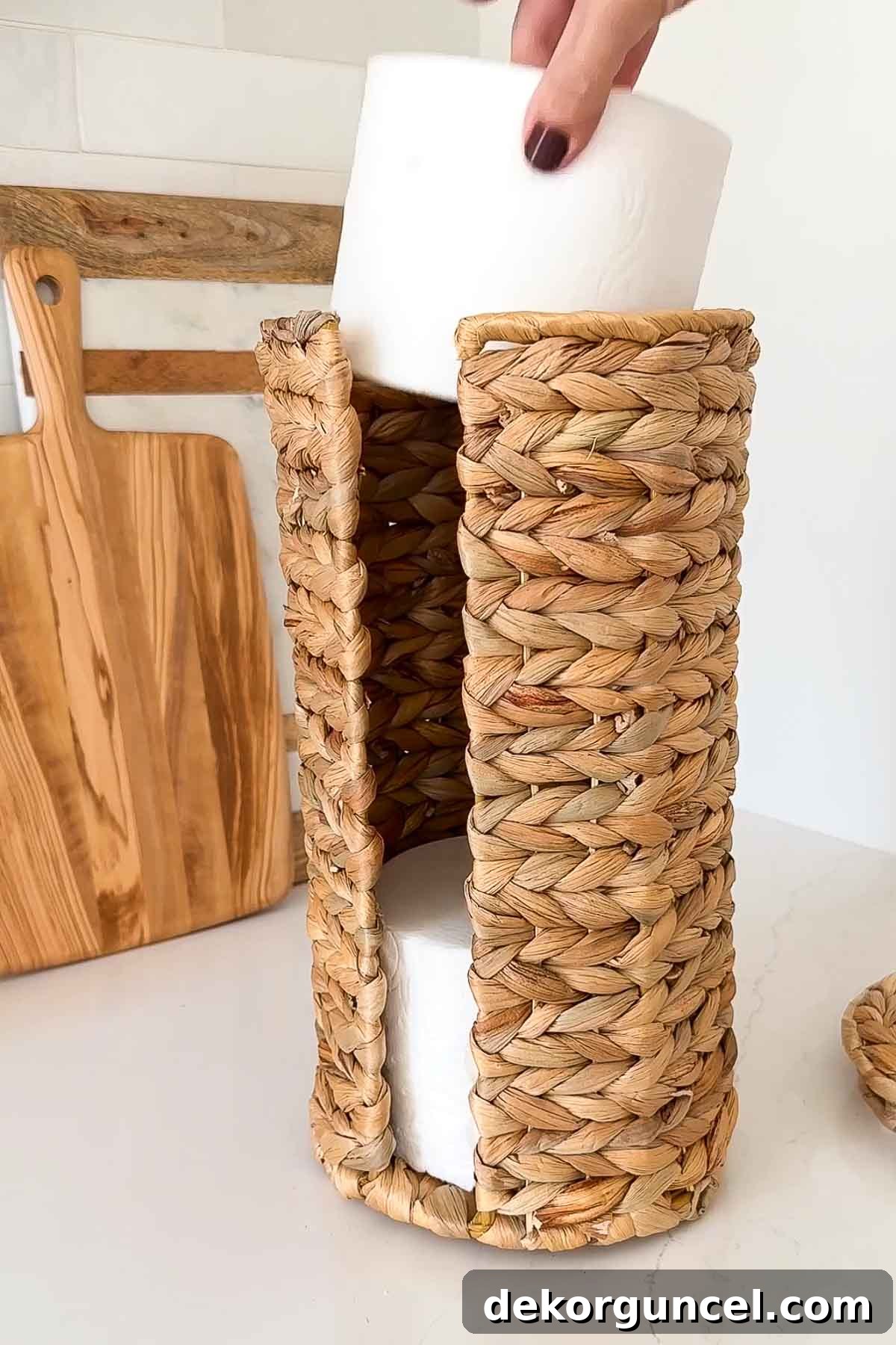 Smart Storage Hacks for Tiny Bathrooms 4 Woven toilet paper holder for stylish bathroom storage